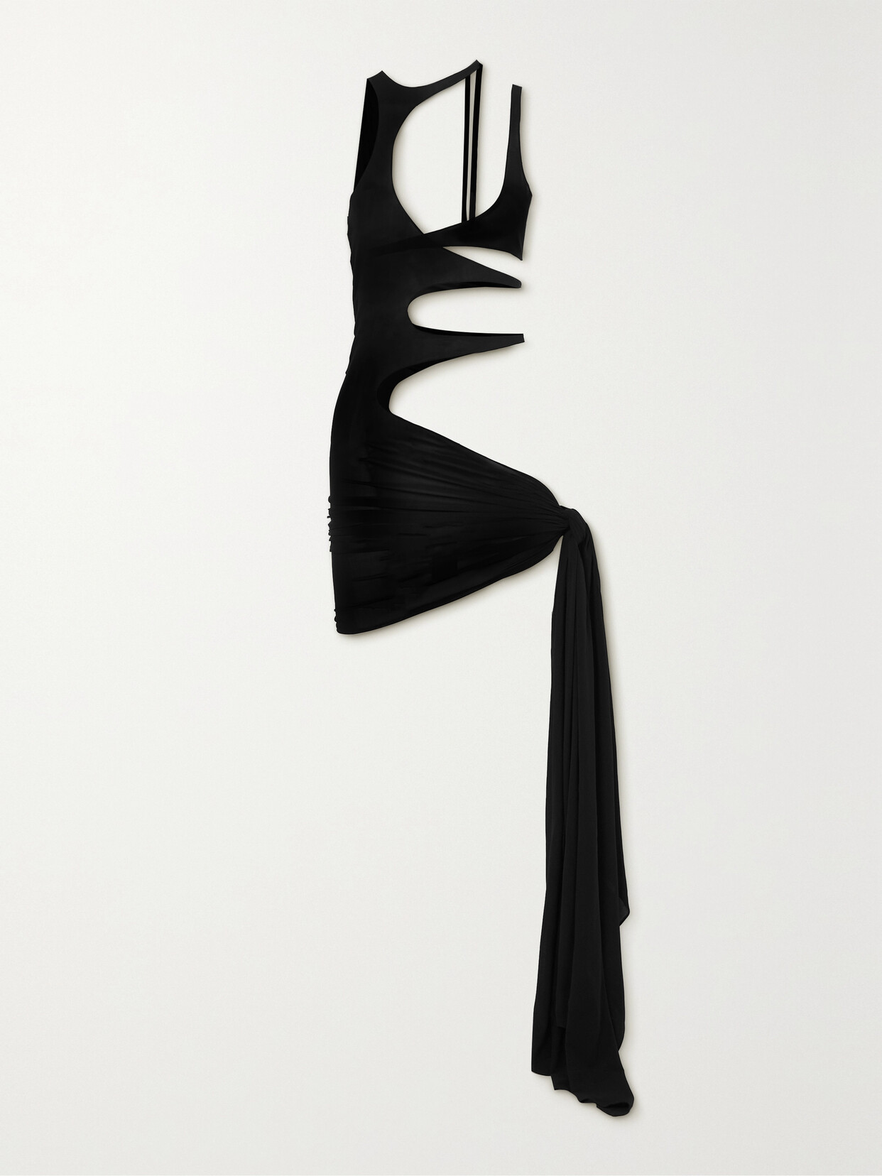Mugler Draped Cut Out Dress Female Black In Black