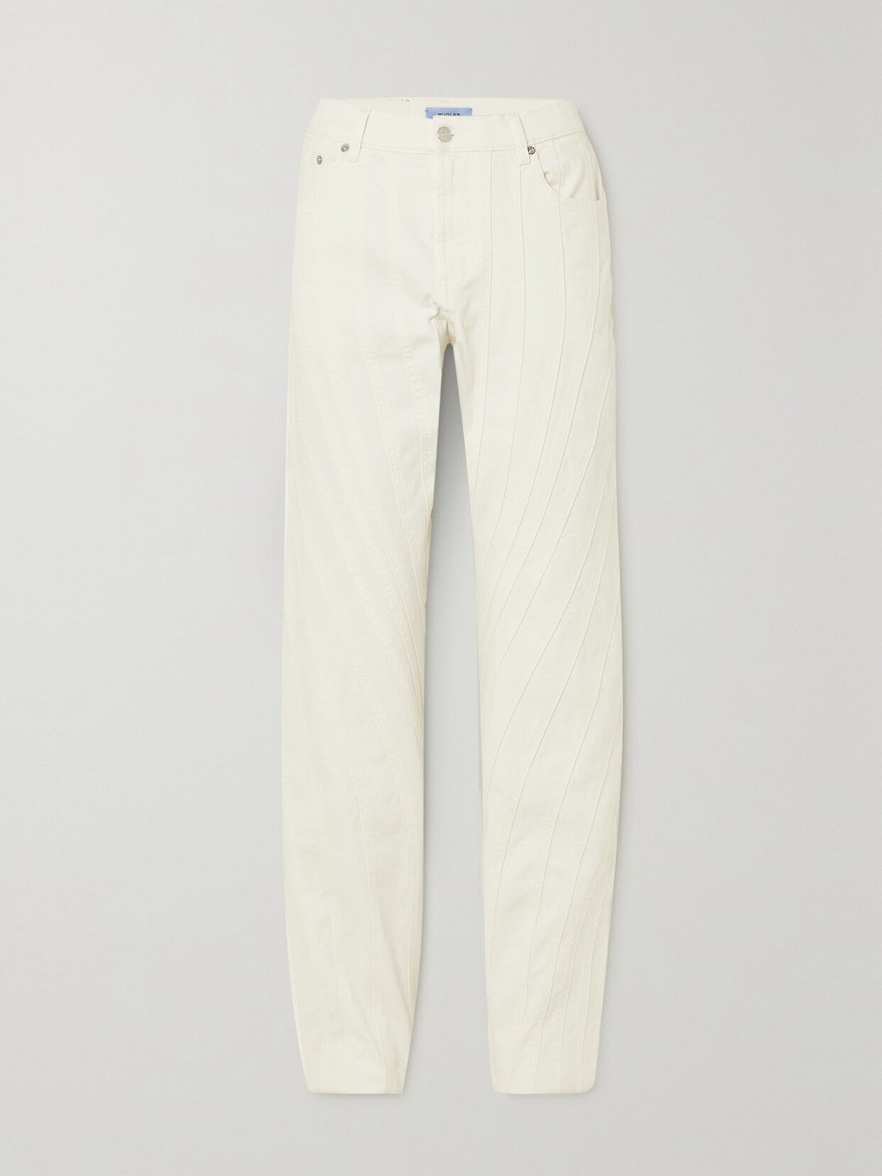 Mugler Paneled Straight-leg Jeans - Ivory