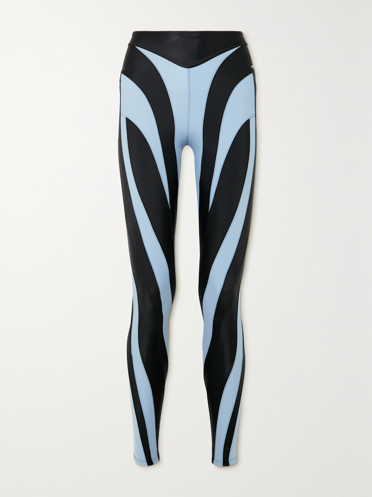 Mugler - Spiral Paneled Stretch-jersey Leggings - Black