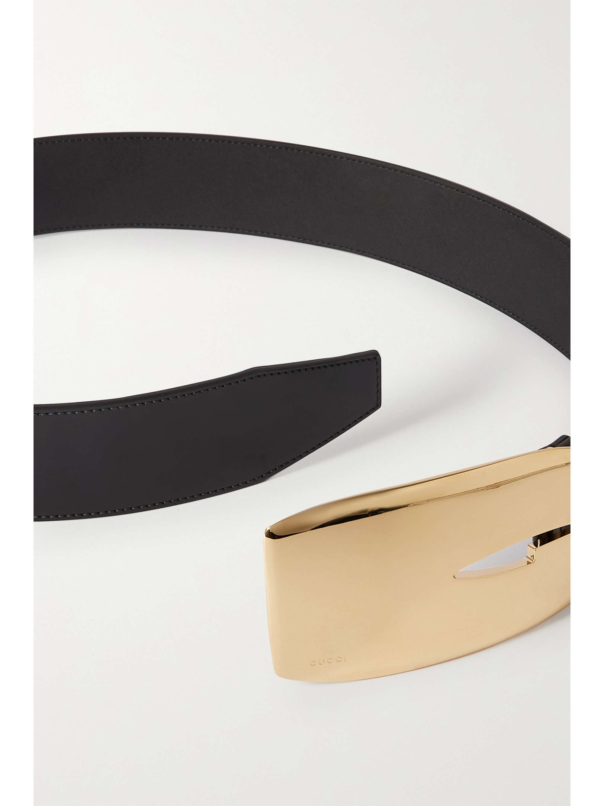GUCCI Embellished glossedleather waist belt NETAPORTER
