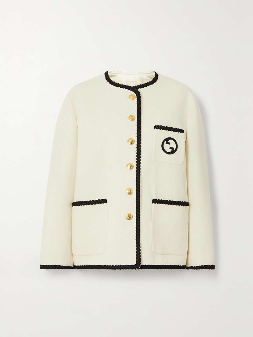 Gucci Embroidered Wool-blend Jacket