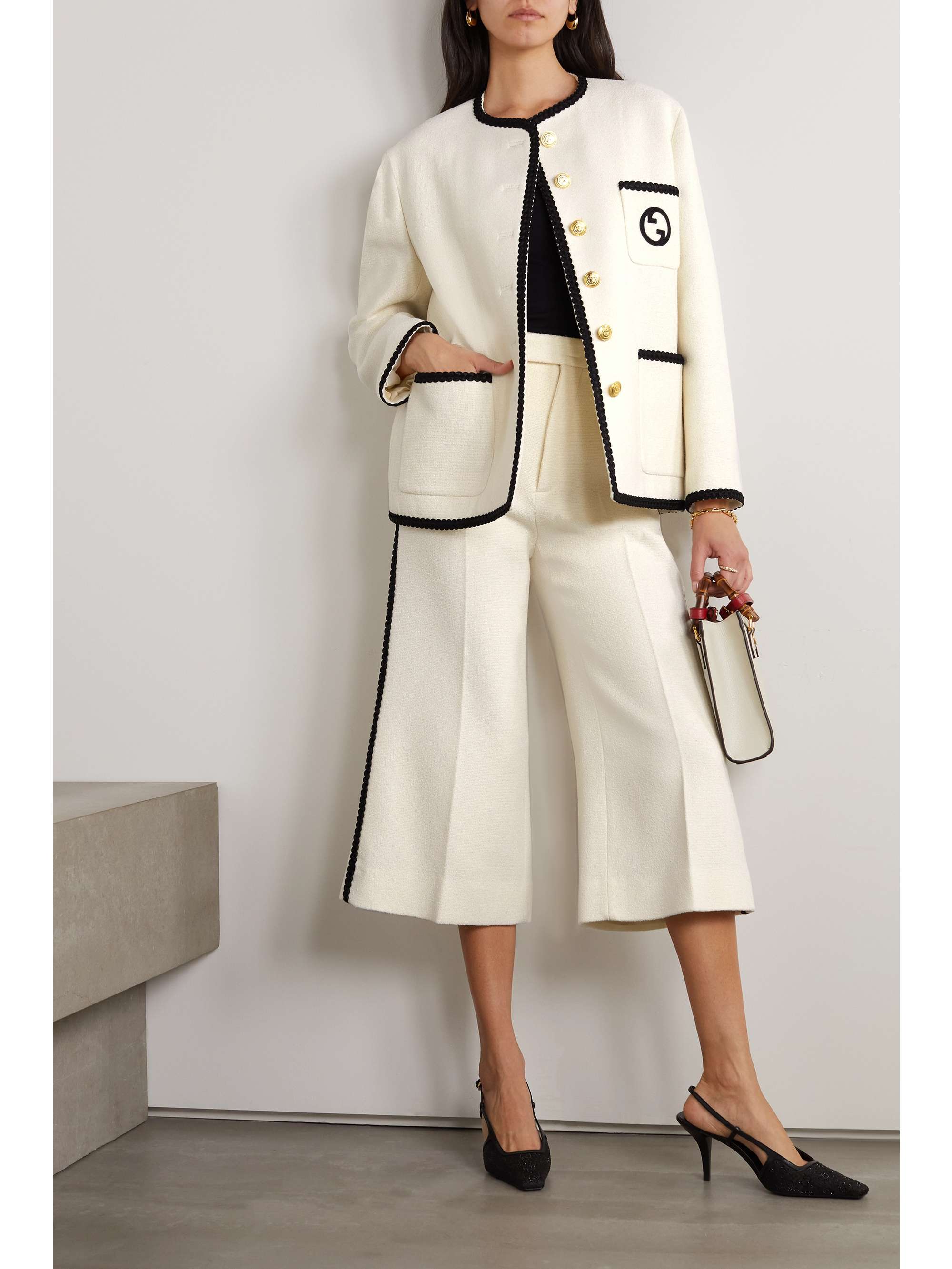 GUCCI Embroidered wool-blend jacket | NET-A-PORTER