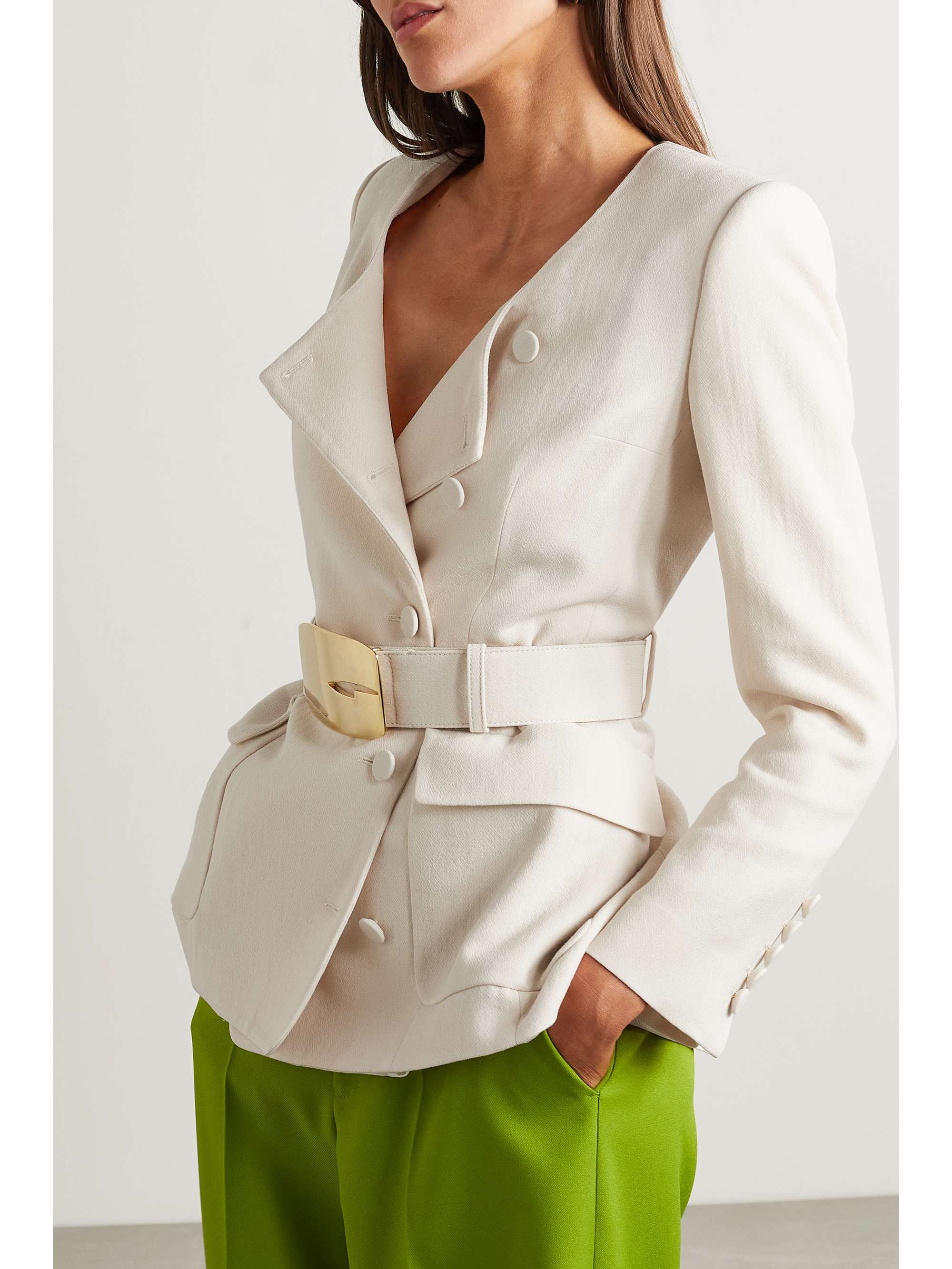 GUCCI Belted wool-crepe jacket | NET-A-PORTER GUCCI Belted wool-crepe jacket | NET-A-PORTER