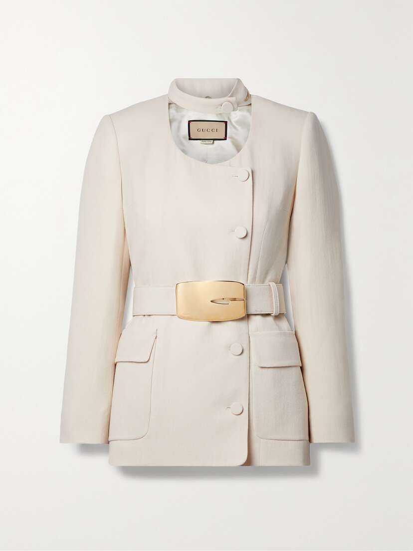 Gucci Belted Wool-crepe Jacket