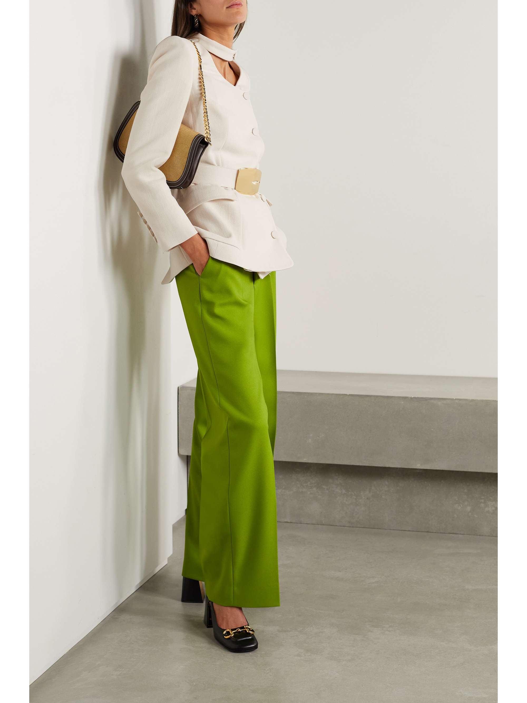A.L.C. Tommy II pleated linen-blend twill wide-leg pants