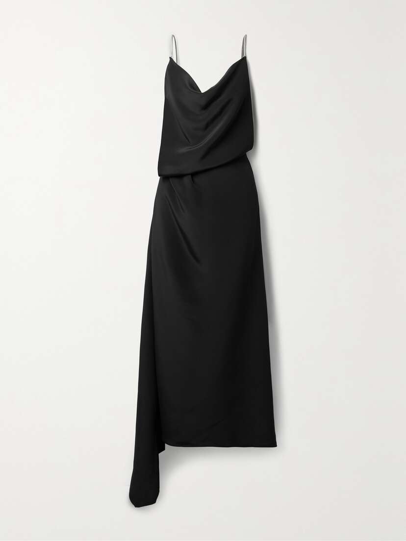 Gucci Open-back Asymmetric Silk Crepe De Chine Maxi Dress
