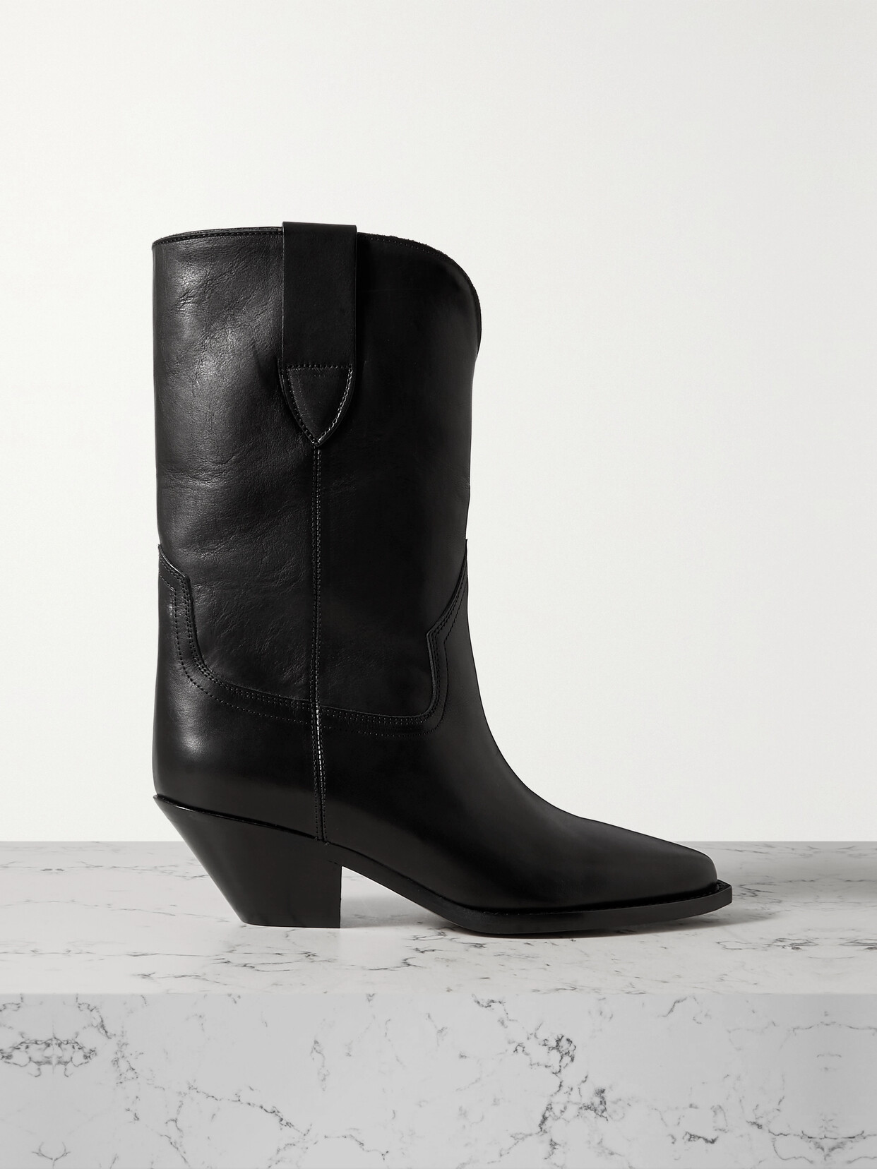 Isabel Marant Dahope Leather Cowboy Boots In Black