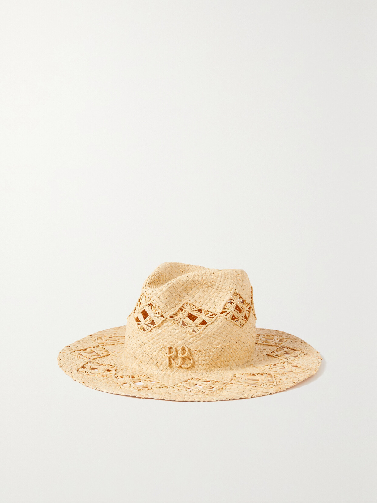 Ruslan Baginskiy - Embellished Straw Fedora - Neutrals