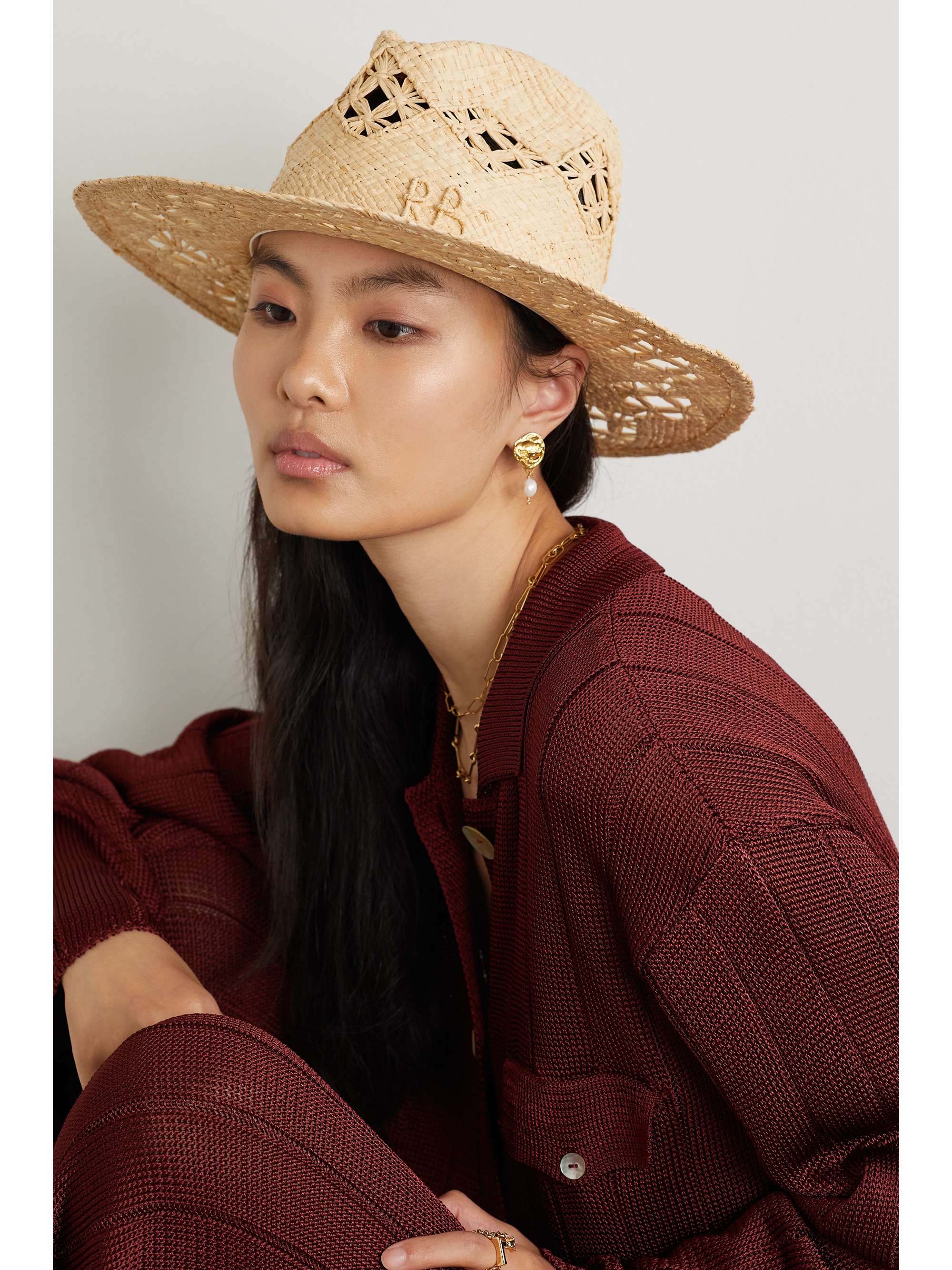 RUSLAN BAGINSKIY Embellished straw fedora