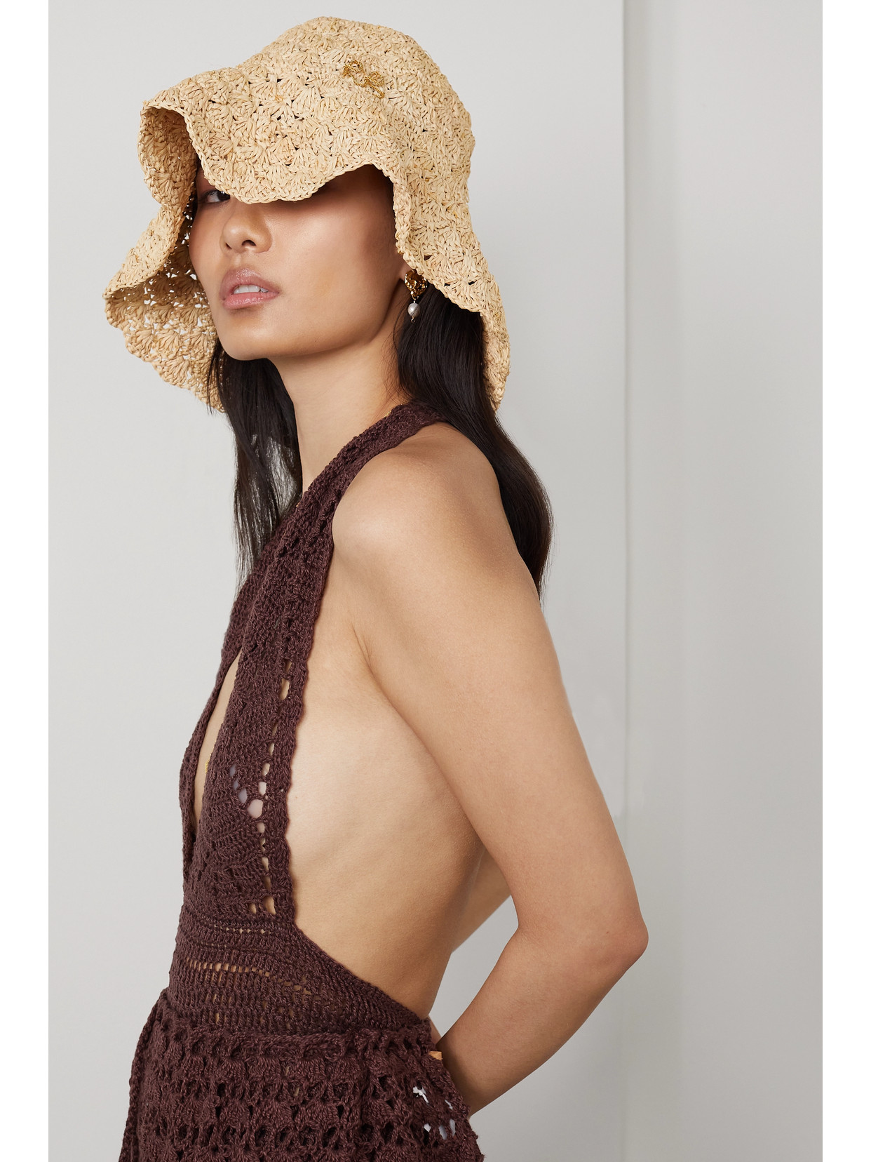 Ruslan Baginskiy Crochet-knit Bucket Hat In Neutrals | ModeSens