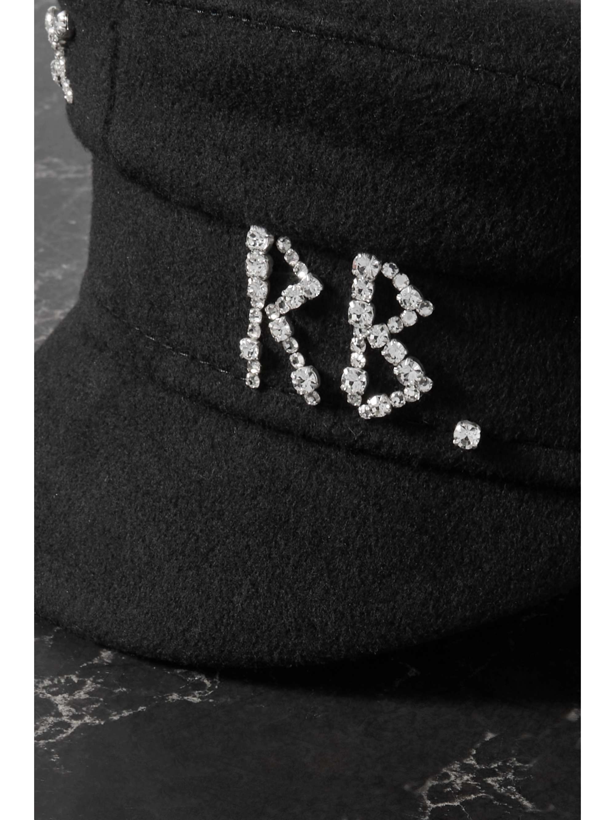 RUSLAN BAGINSKIY Crystal-embellished wool-felt cap