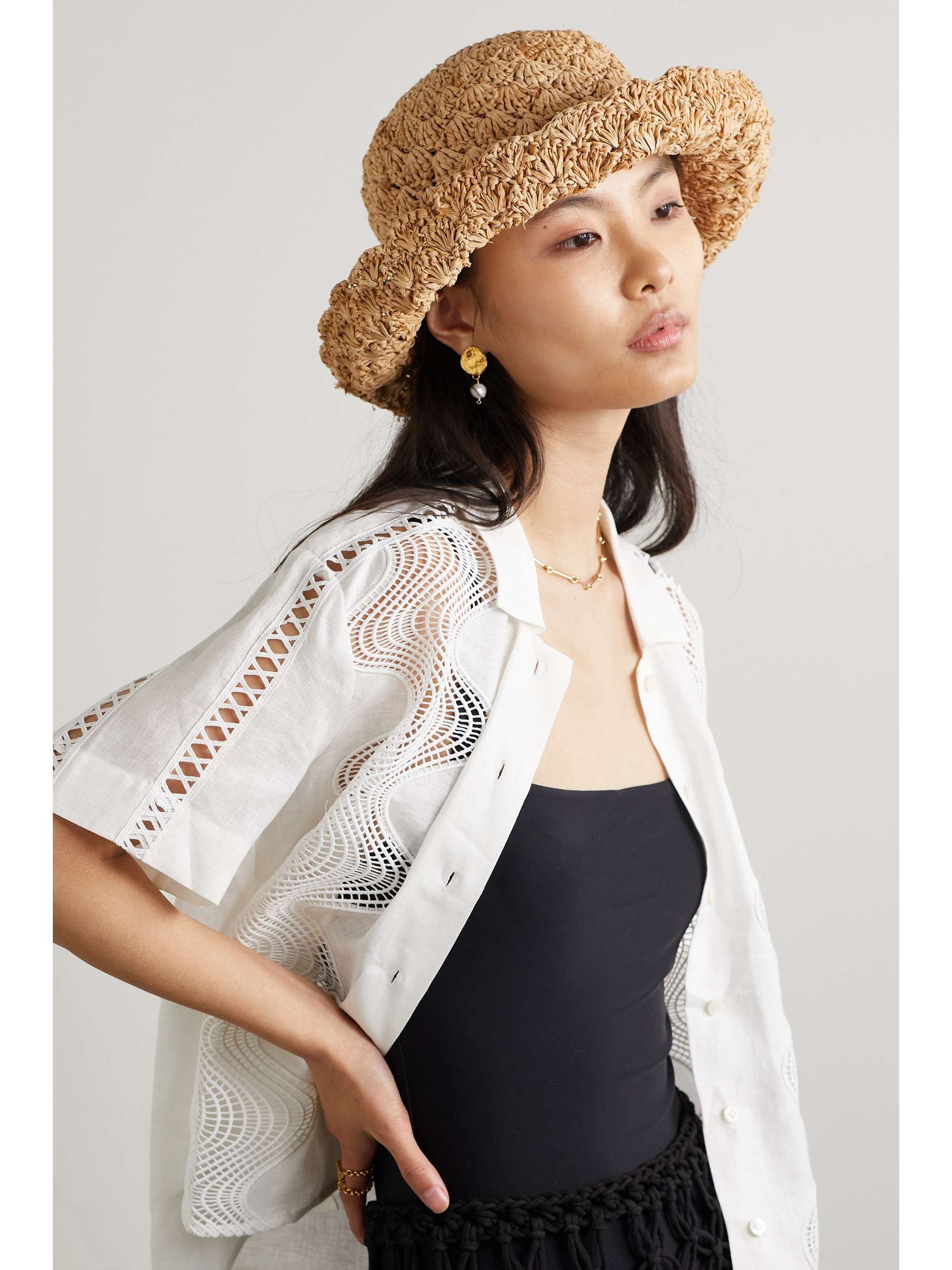 RUSLAN BAGINSKIY Straw bucket hat