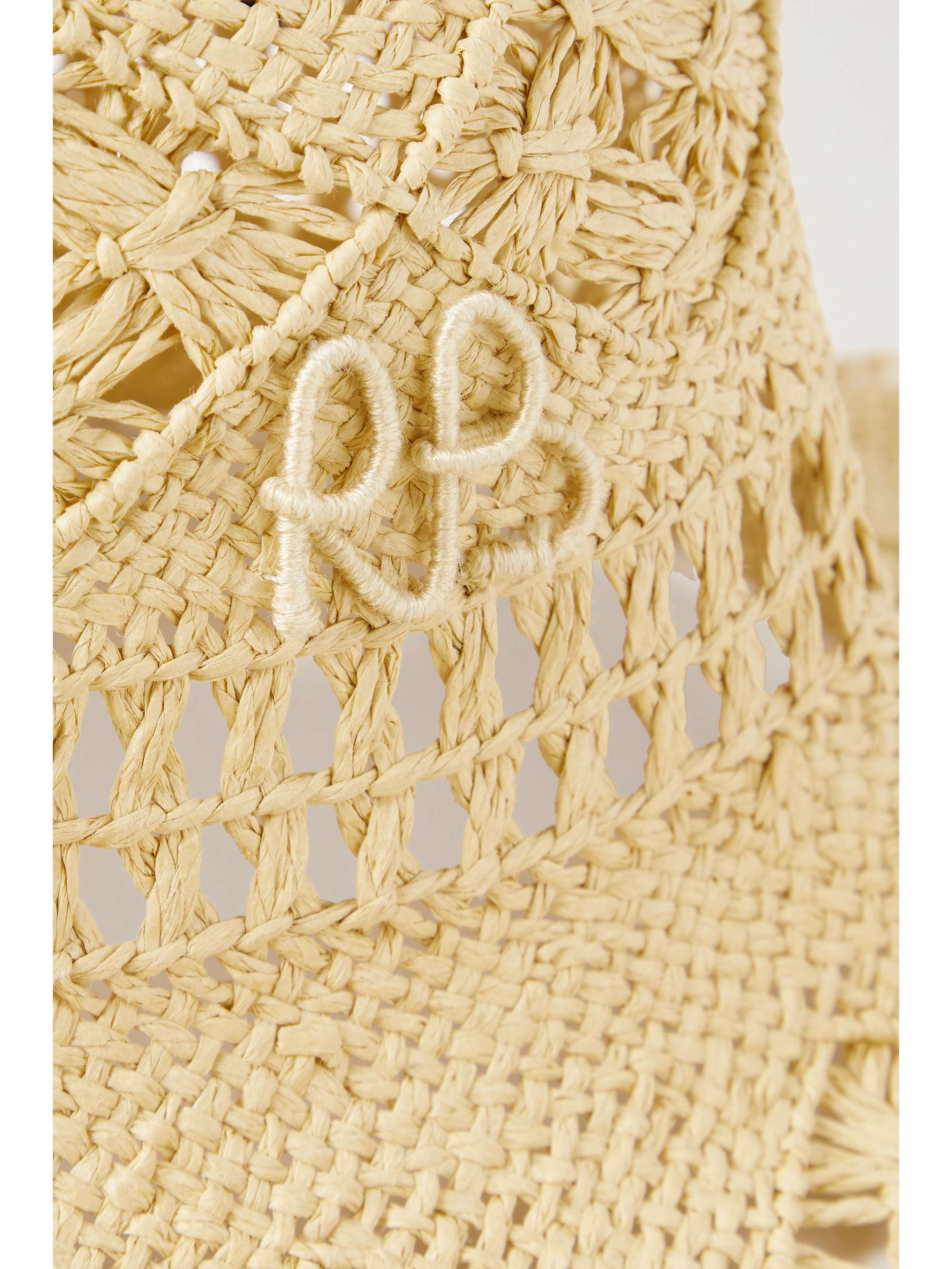 RUSLAN BAGINSKIY Embellished fringed straw sunhat