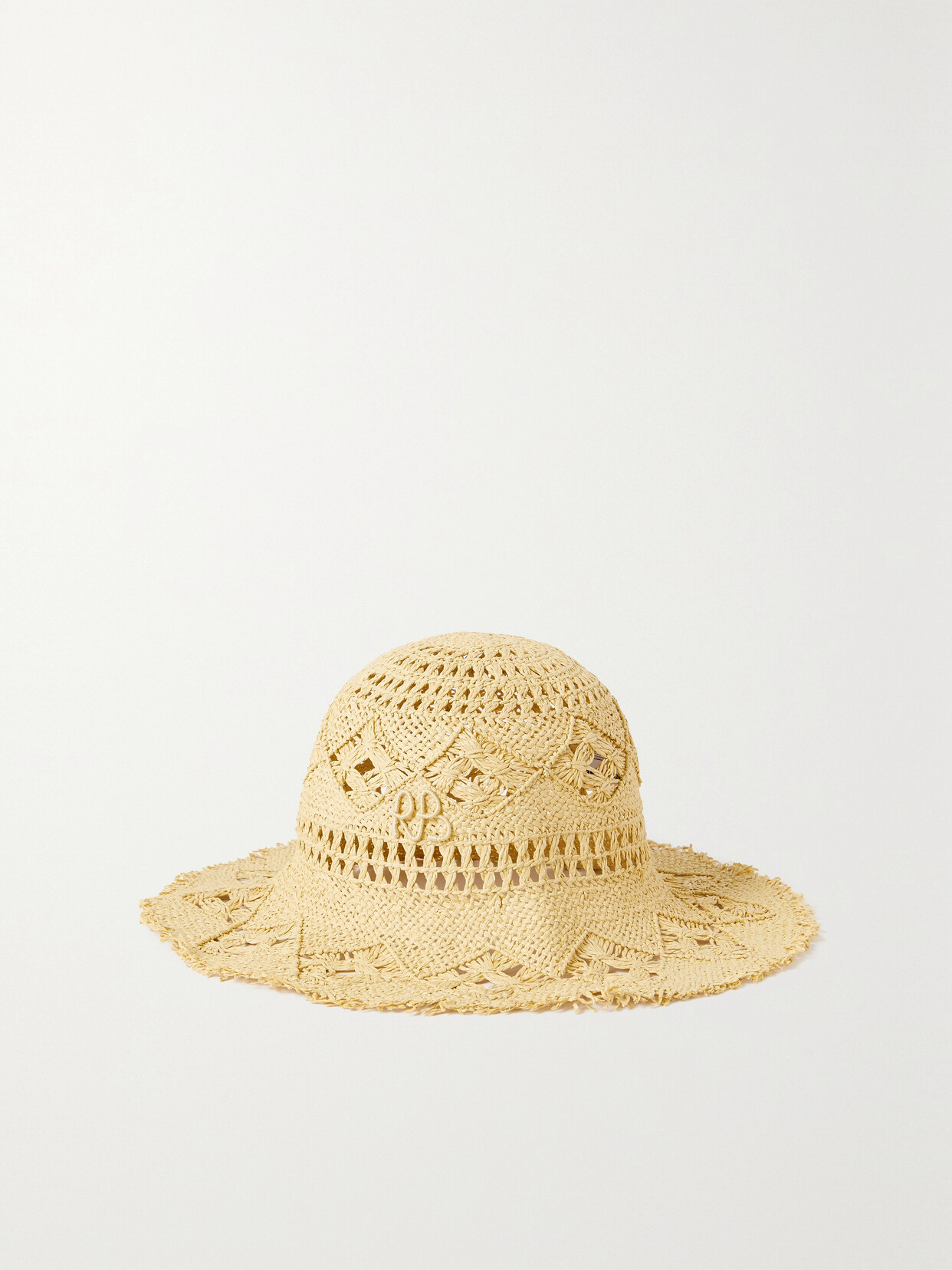 Ruslan Baginskiy - Embellished Fringed Straw Sunhat - Green