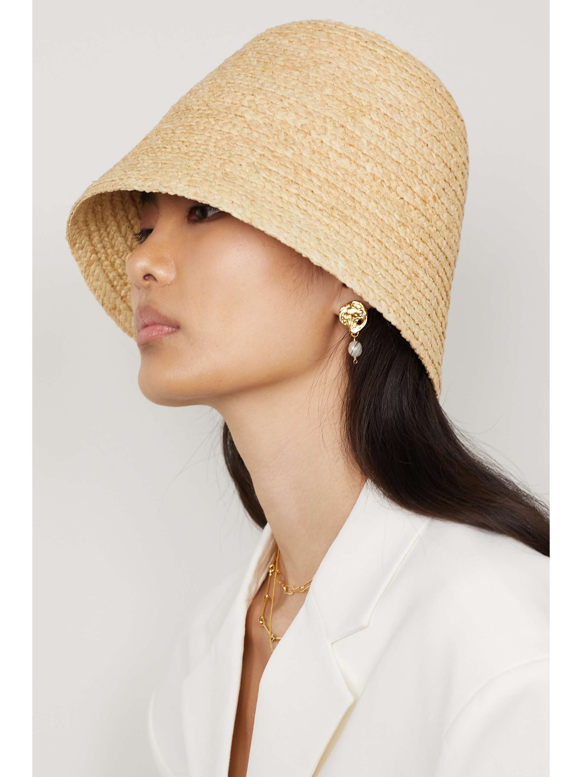 RUSLAN BAGINSKIY Straw cloche hat