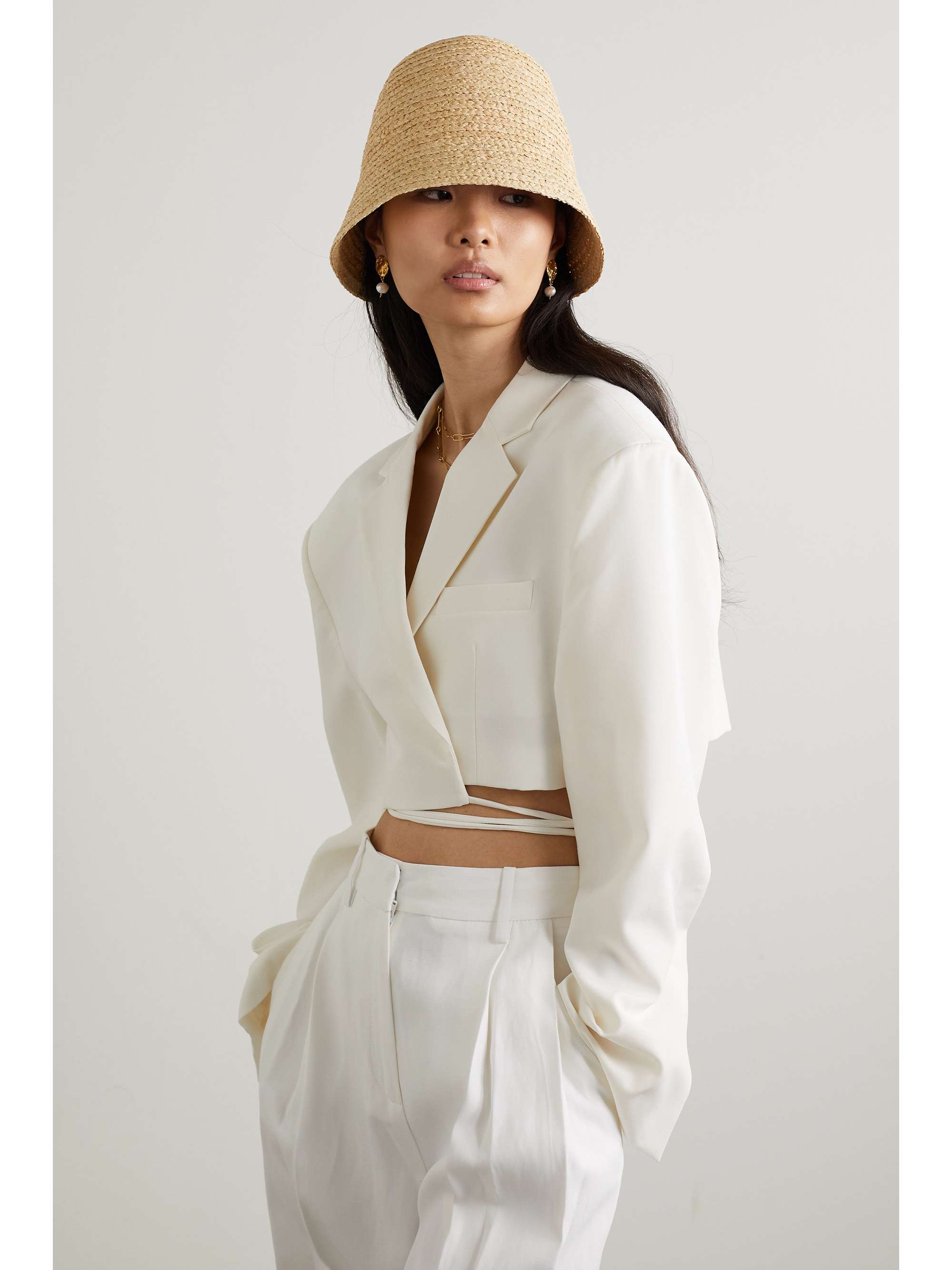 RUSLAN BAGINSKIY Straw cloche hat