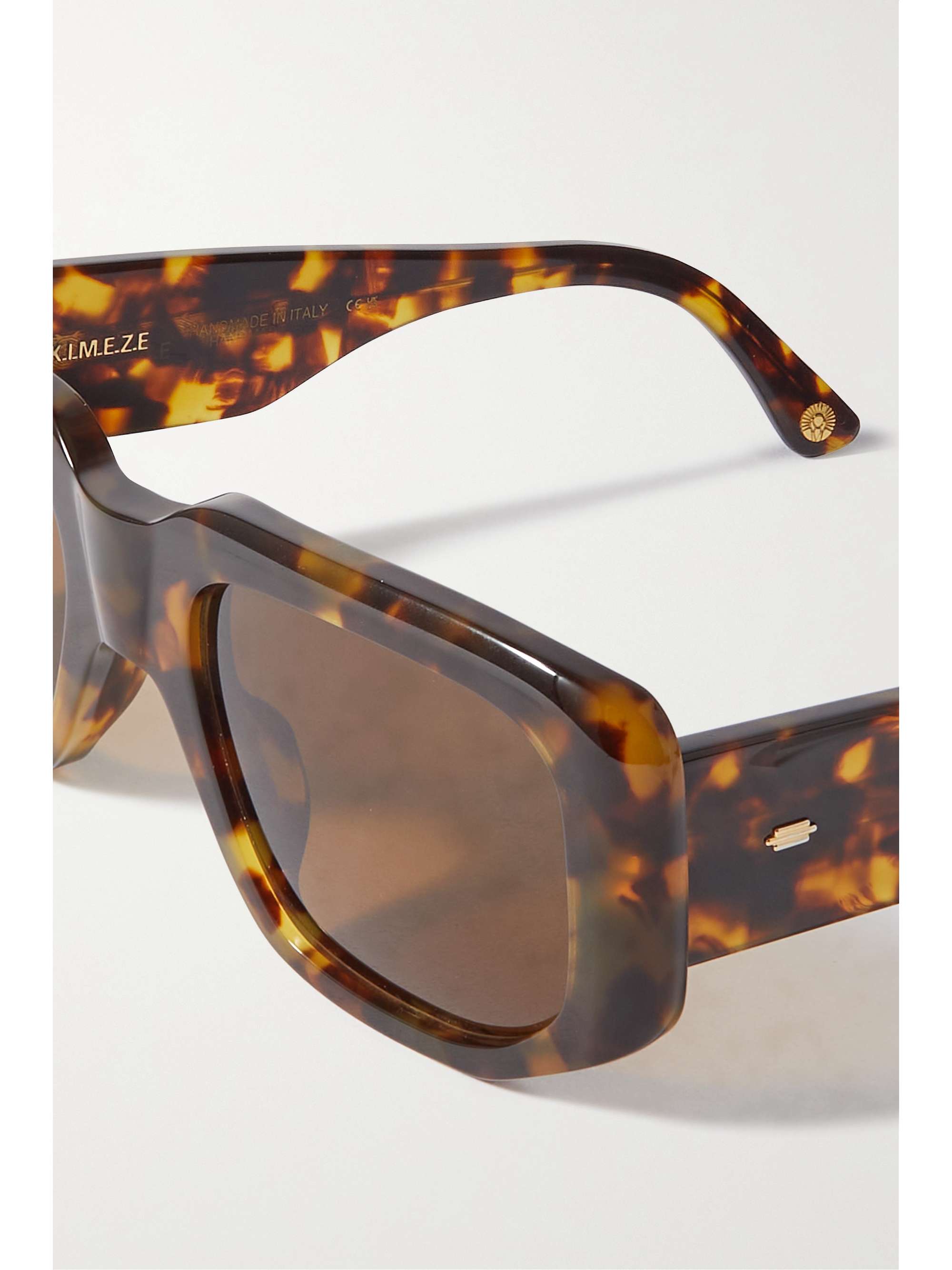 KIMEZE Oversized square-frame tortoiseshell acetate sunglasses