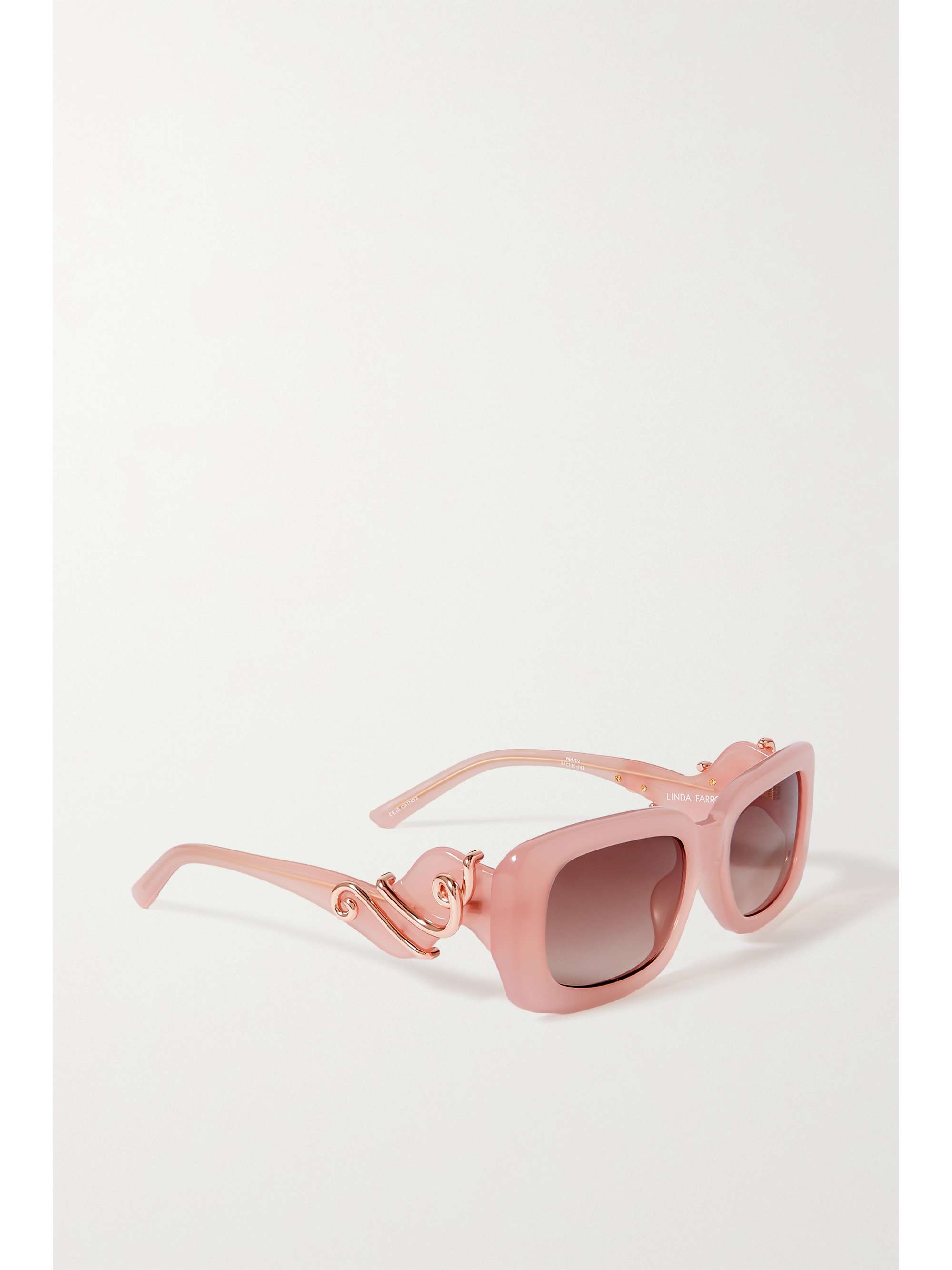 LINDA FARROW EYEWEAR Rectangular-frame acetate sunglasses
