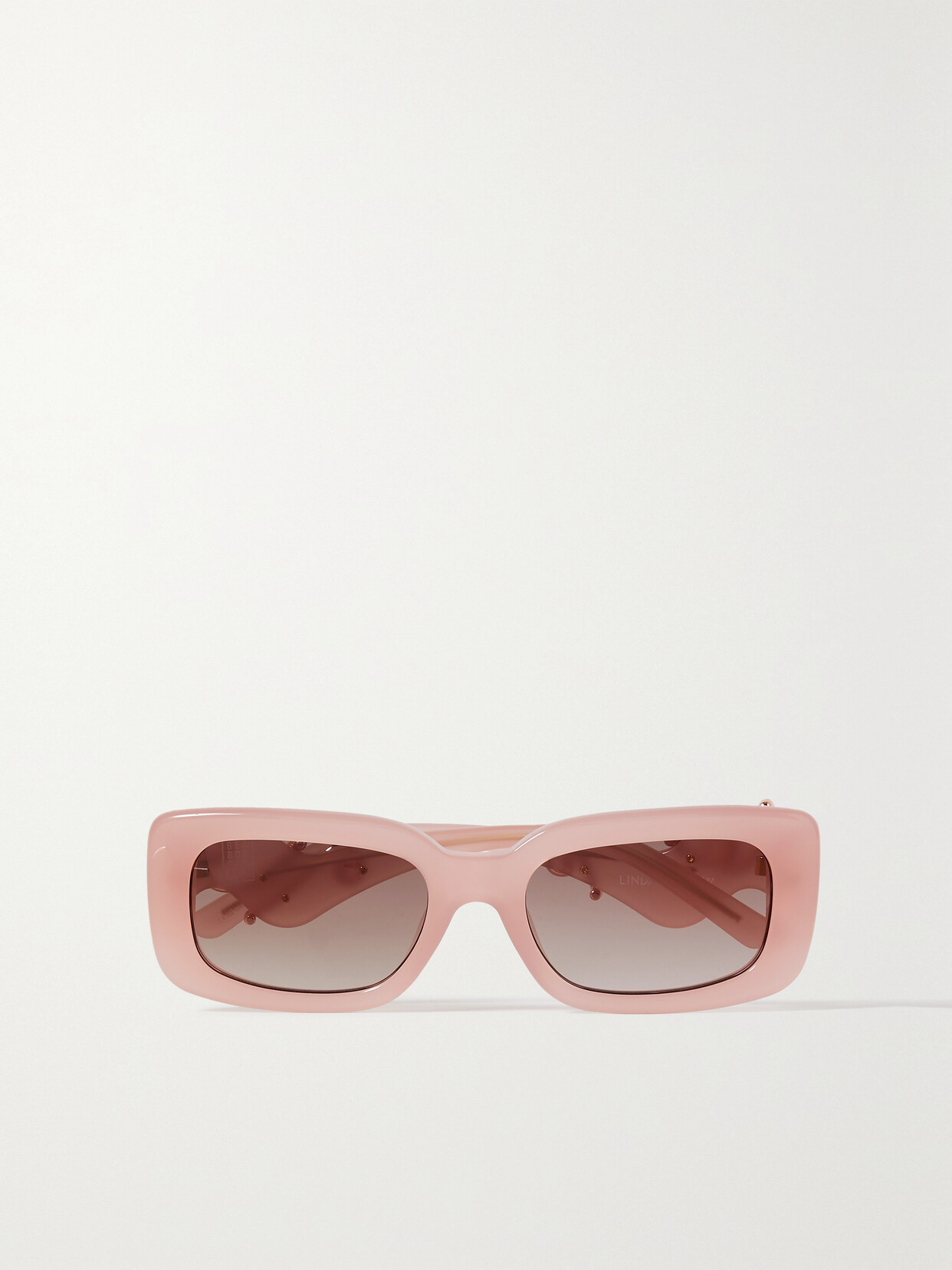 Linda Farrow + Bea Bongiasca Rectangular-frame Acetate Sunglasses - Pink
