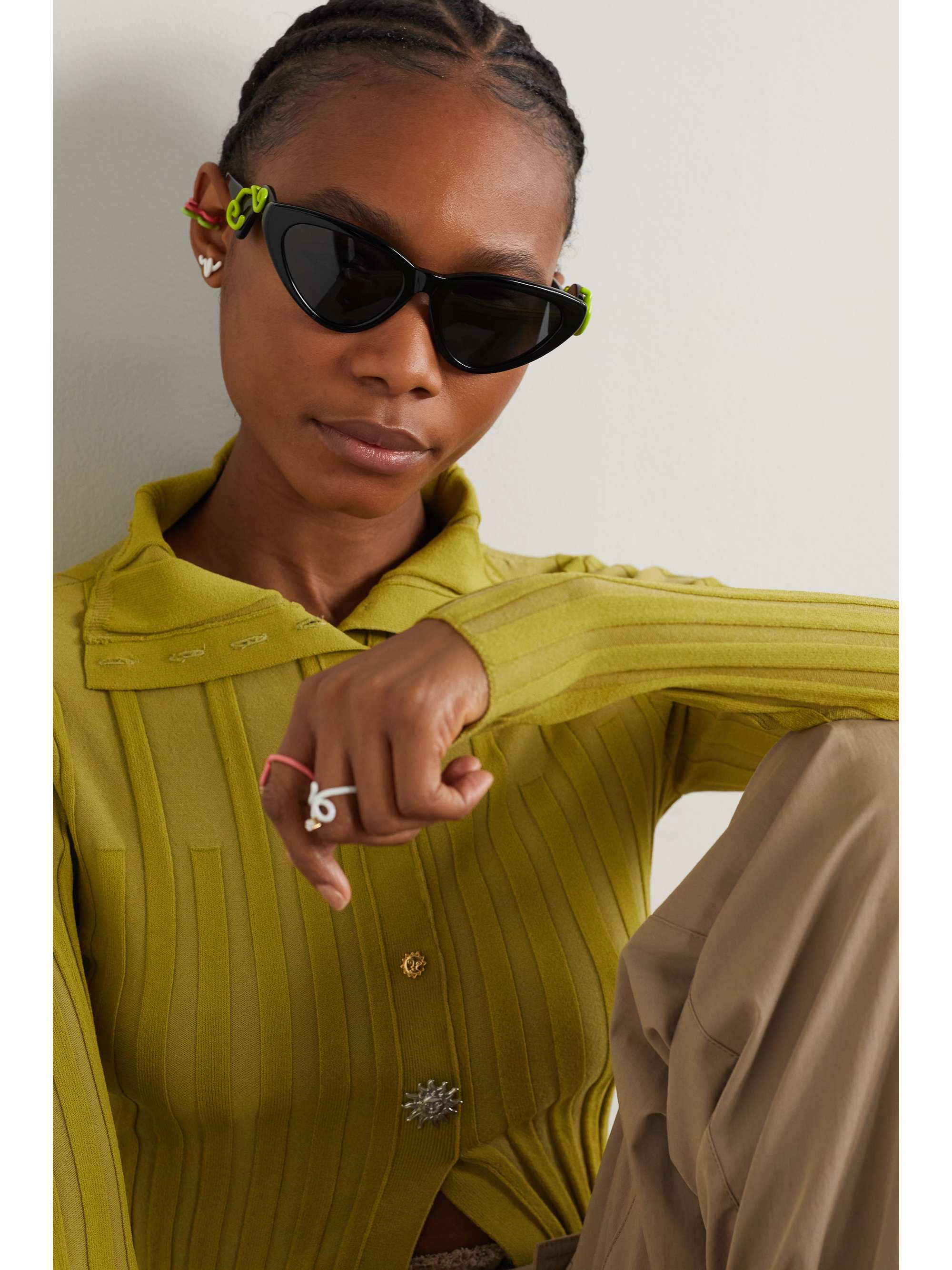 LINDA FARROW EYEWEAR Cat-eye acetate sunglasses