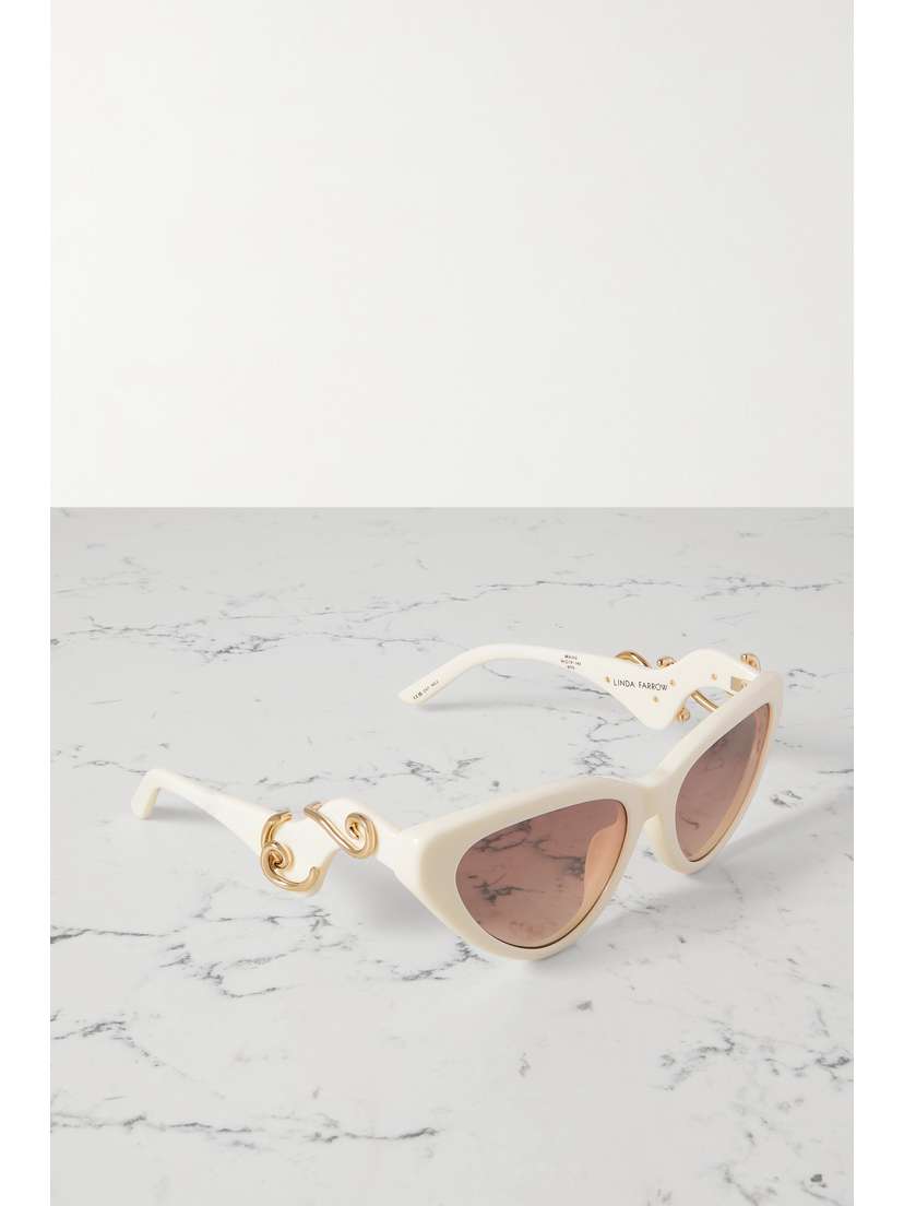 LINDA FARROW EYEWEAR + Bea Bongiasca Cat-eye Acetate Sunglasses