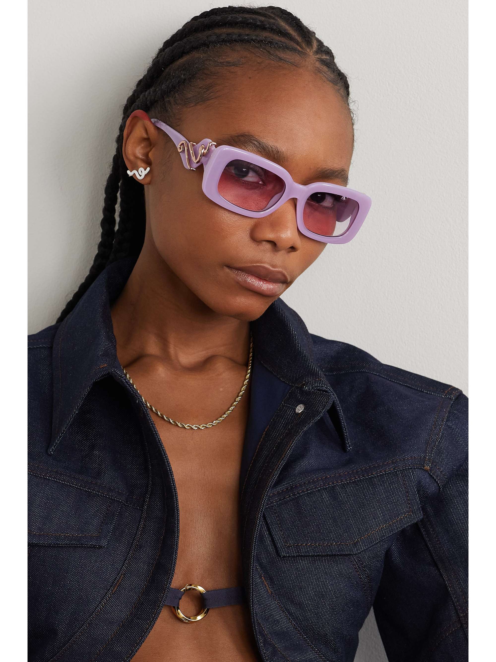 LINDA FARROW EYEWEAR + Bea Bongiasca rectangular-frame acetate and