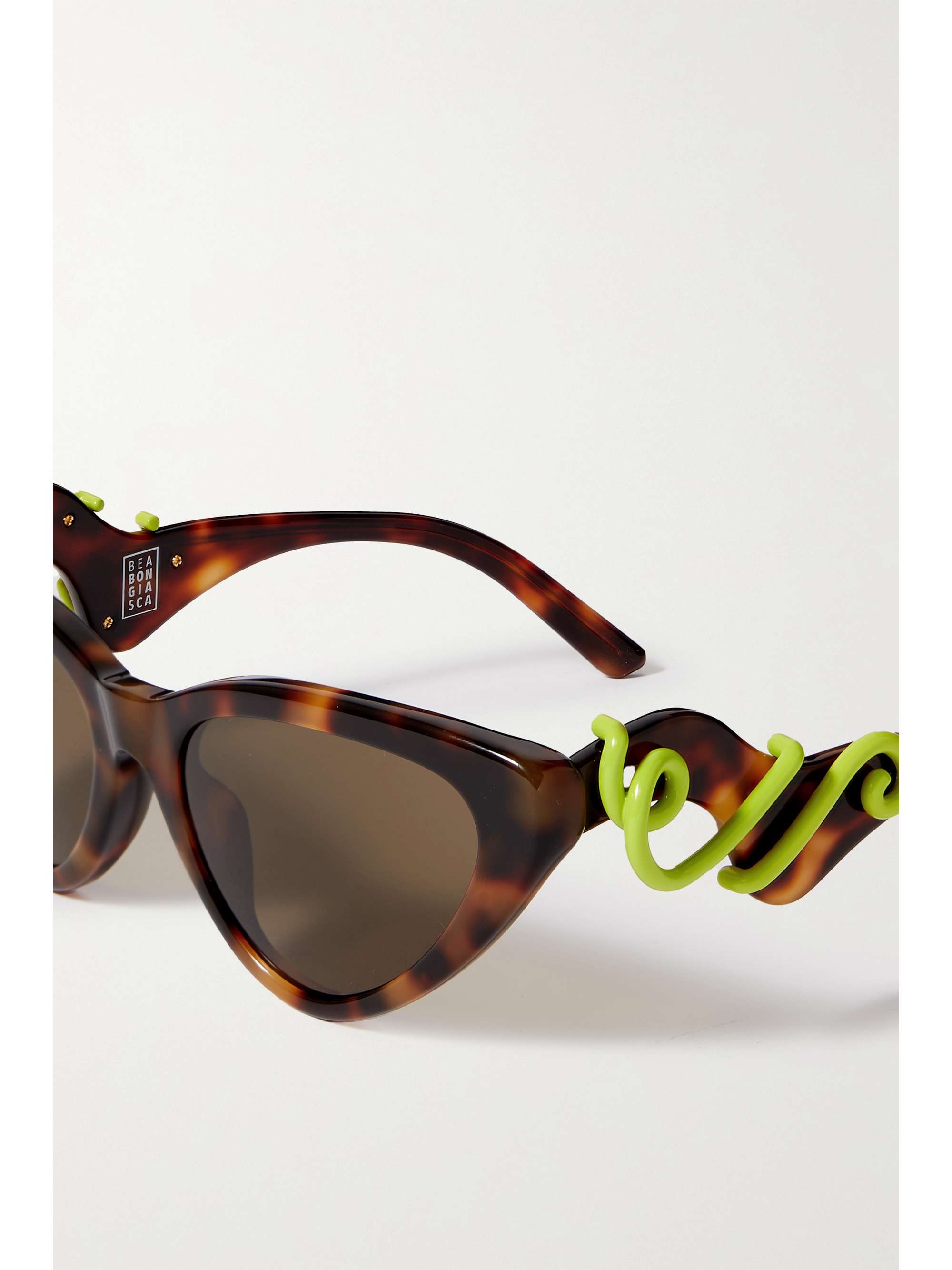 LINDA FARROW EYEWEAR Lunettes de soleil œil-de-chat en acétate effet écaille