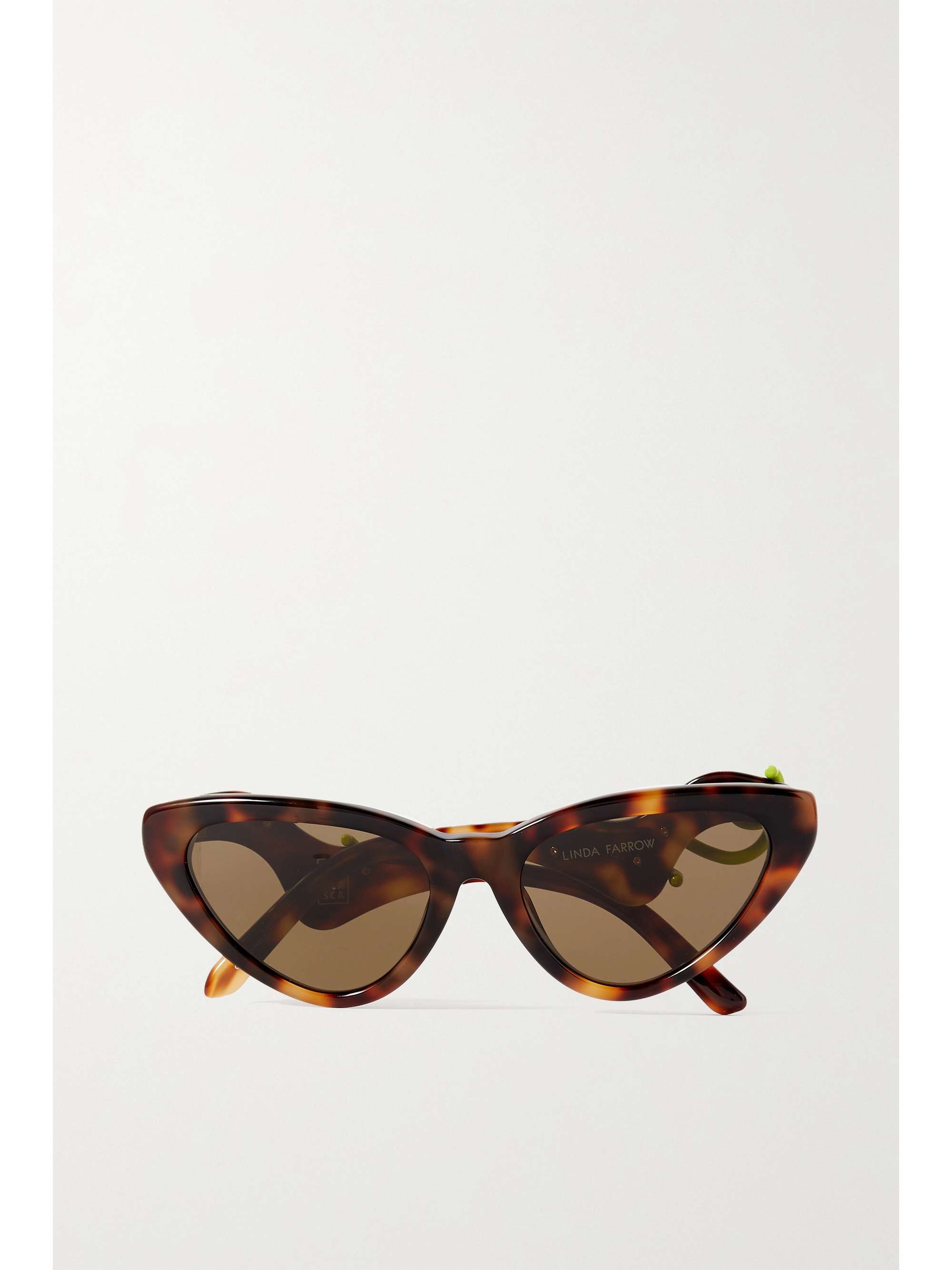 LINDA FARROW EYEWEAR Lunettes de soleil œil-de-chat en acétate effet écaille