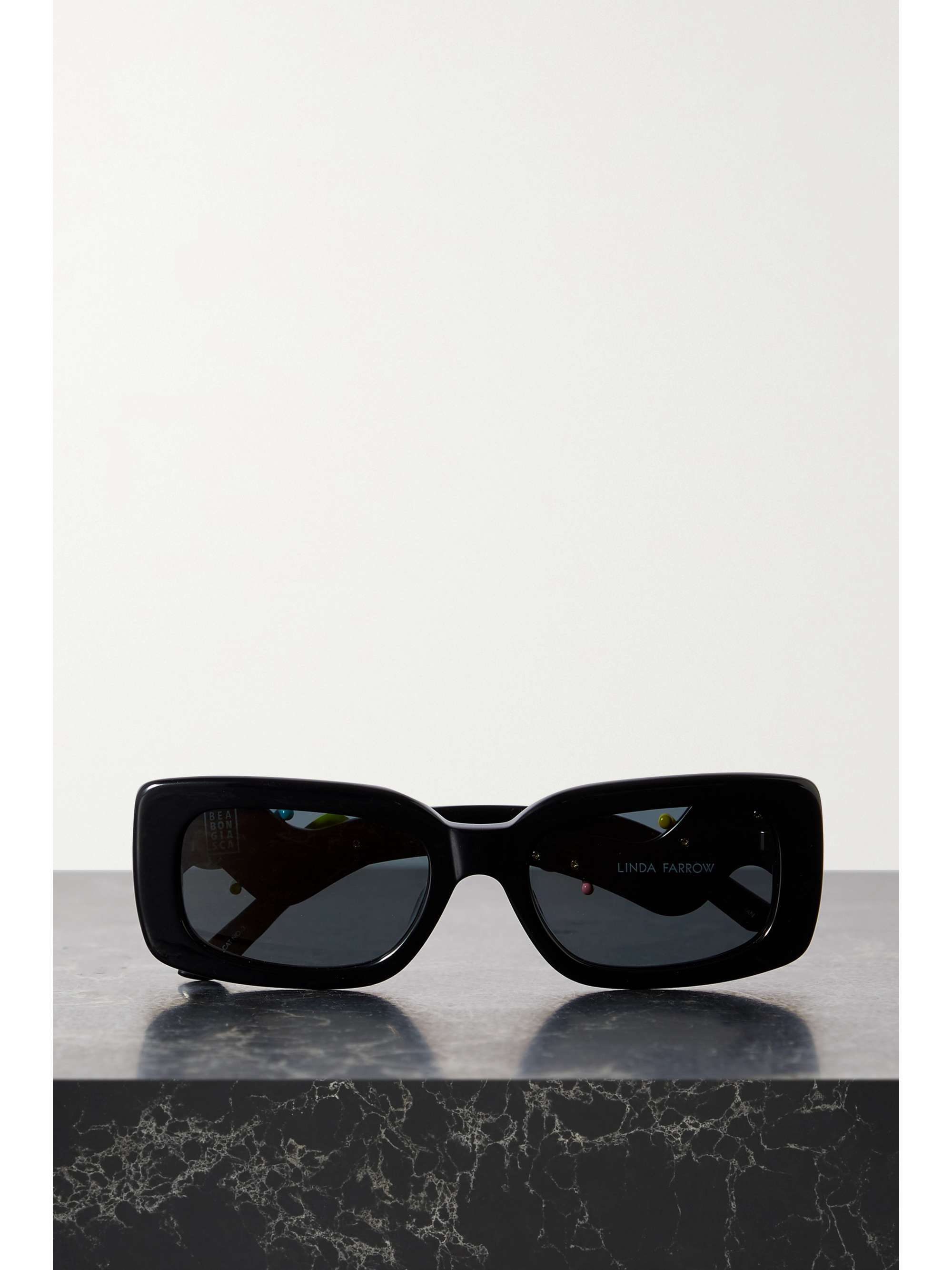 LINDA FARROW EYEWEAR Rectangular-frame acetate sunglasses