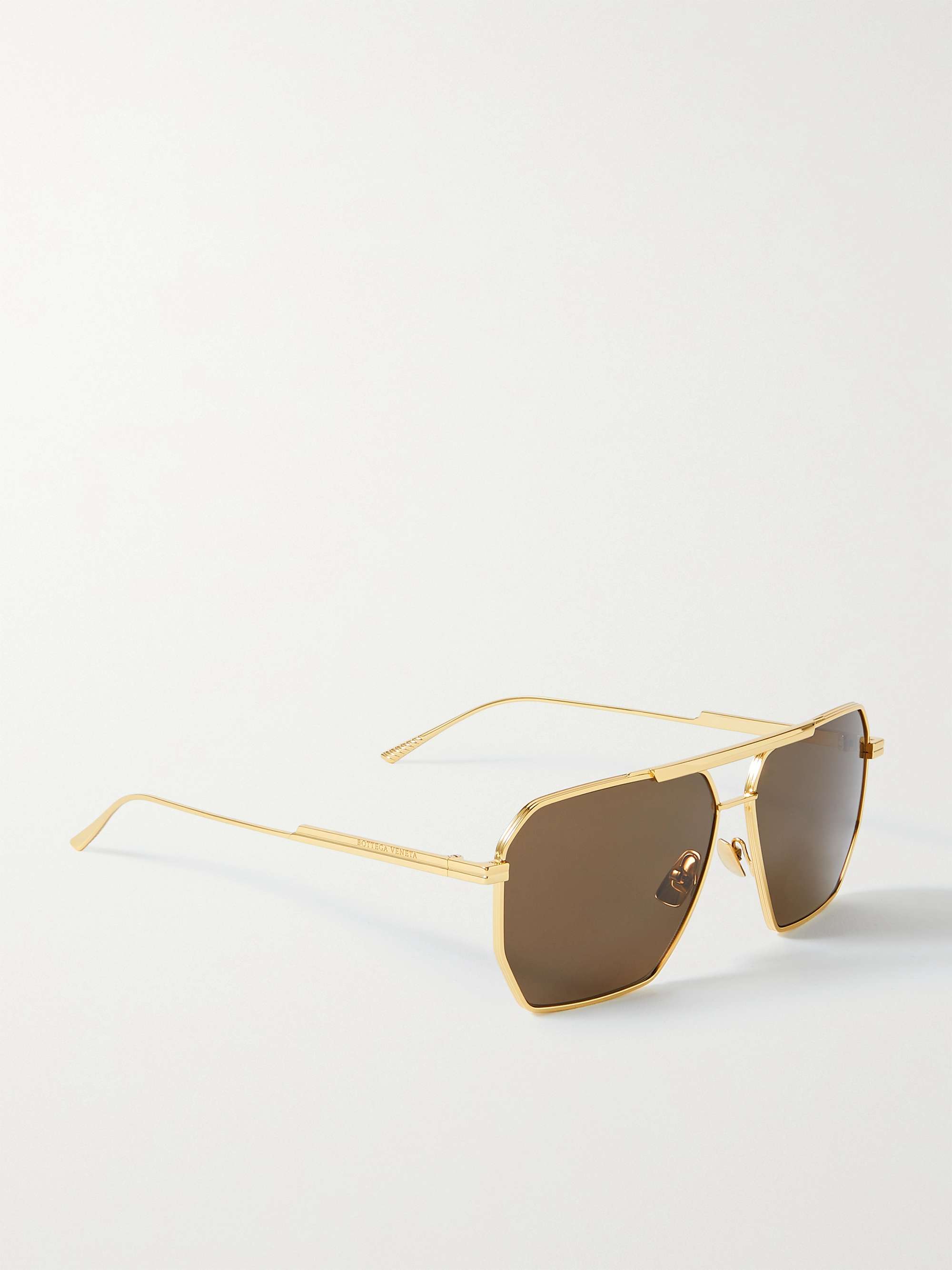 BOTTEGA VENETA EYEWEAR Original aviator-style gold-tone sunglasses