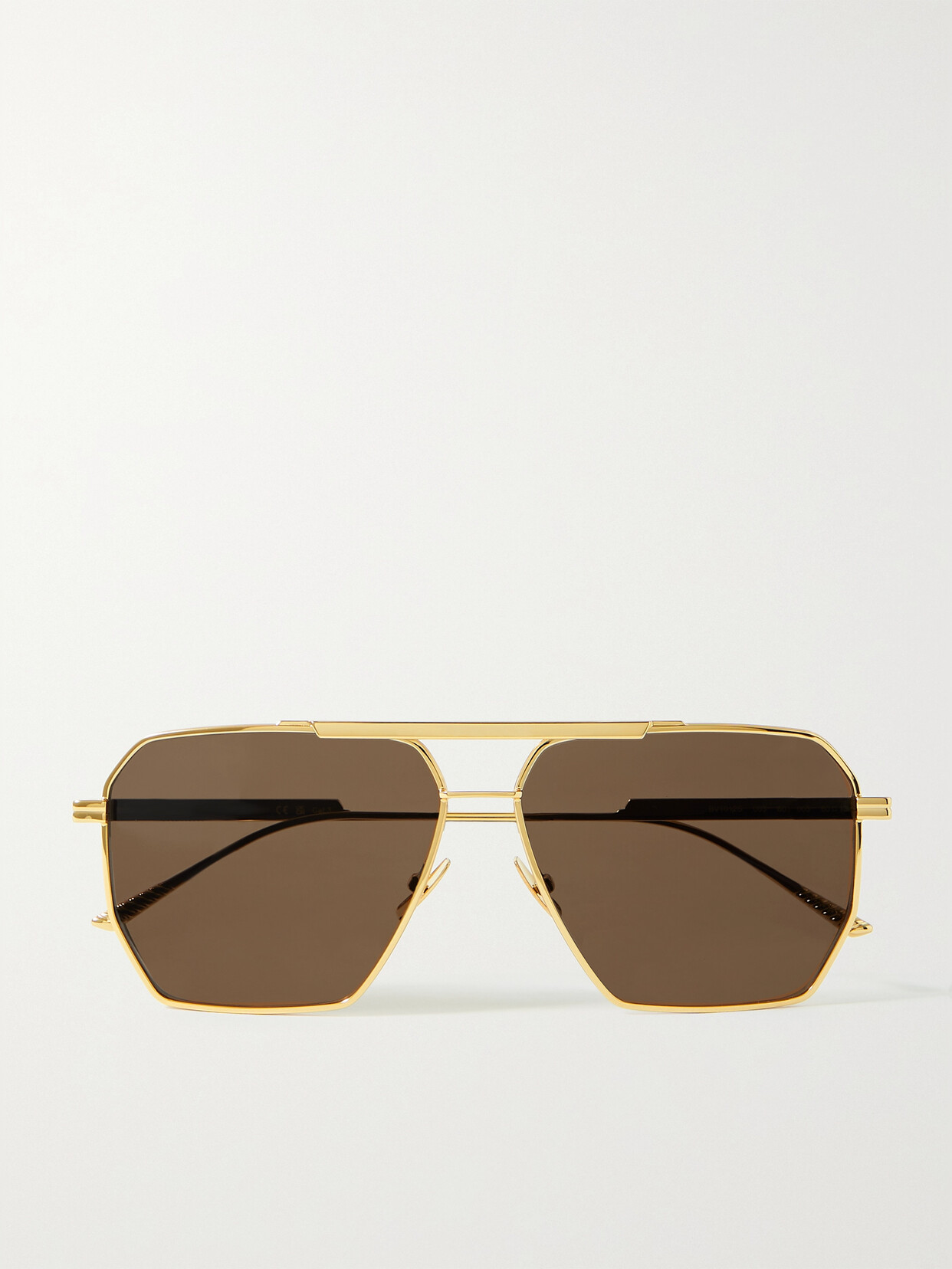 Bottega Veneta Eyewear - Octagon-frame Gold-tone Sunglasses - one size