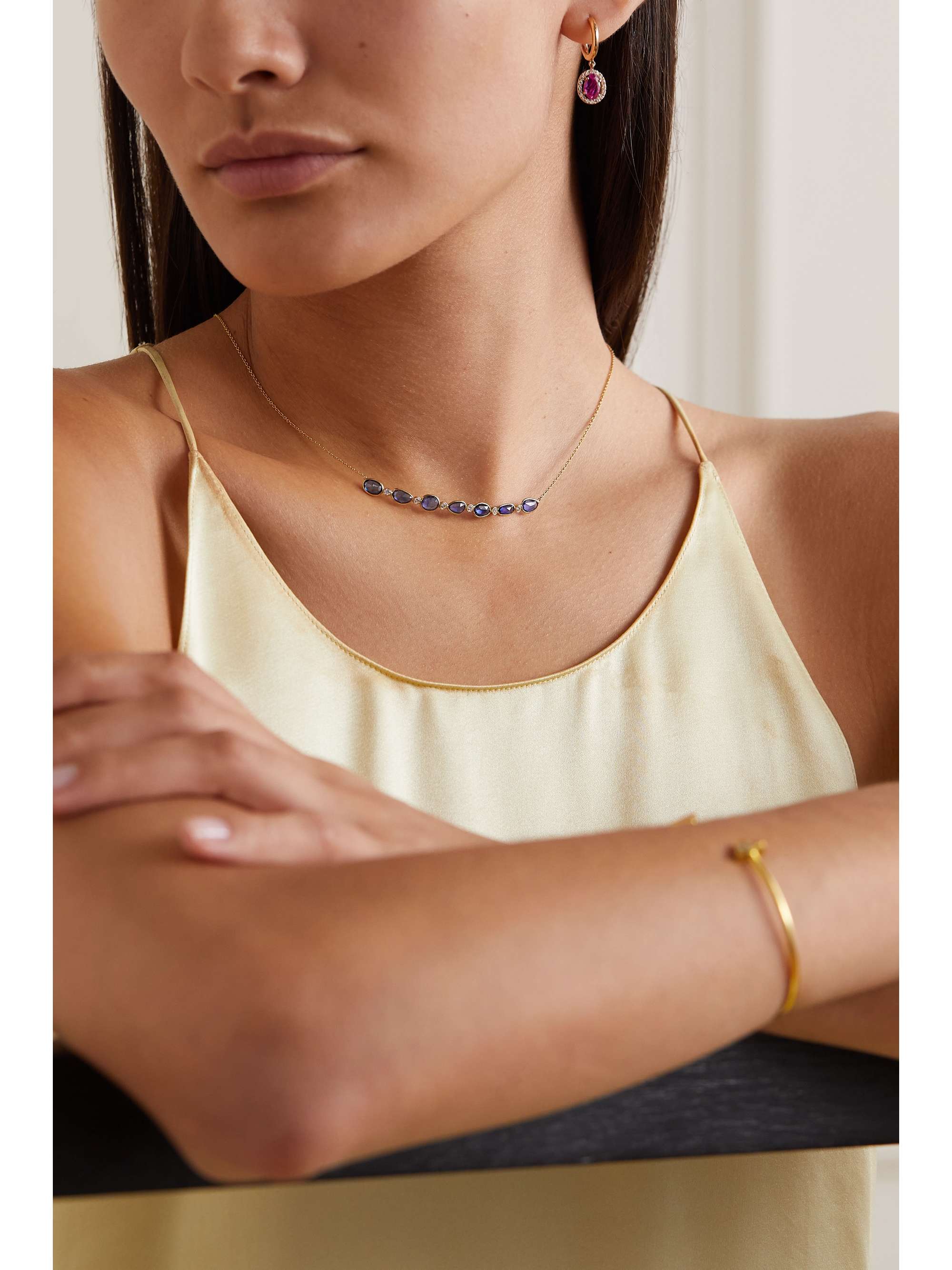 AMRAPALI LONDON 18-karat gold, sapphire and diamond necklace