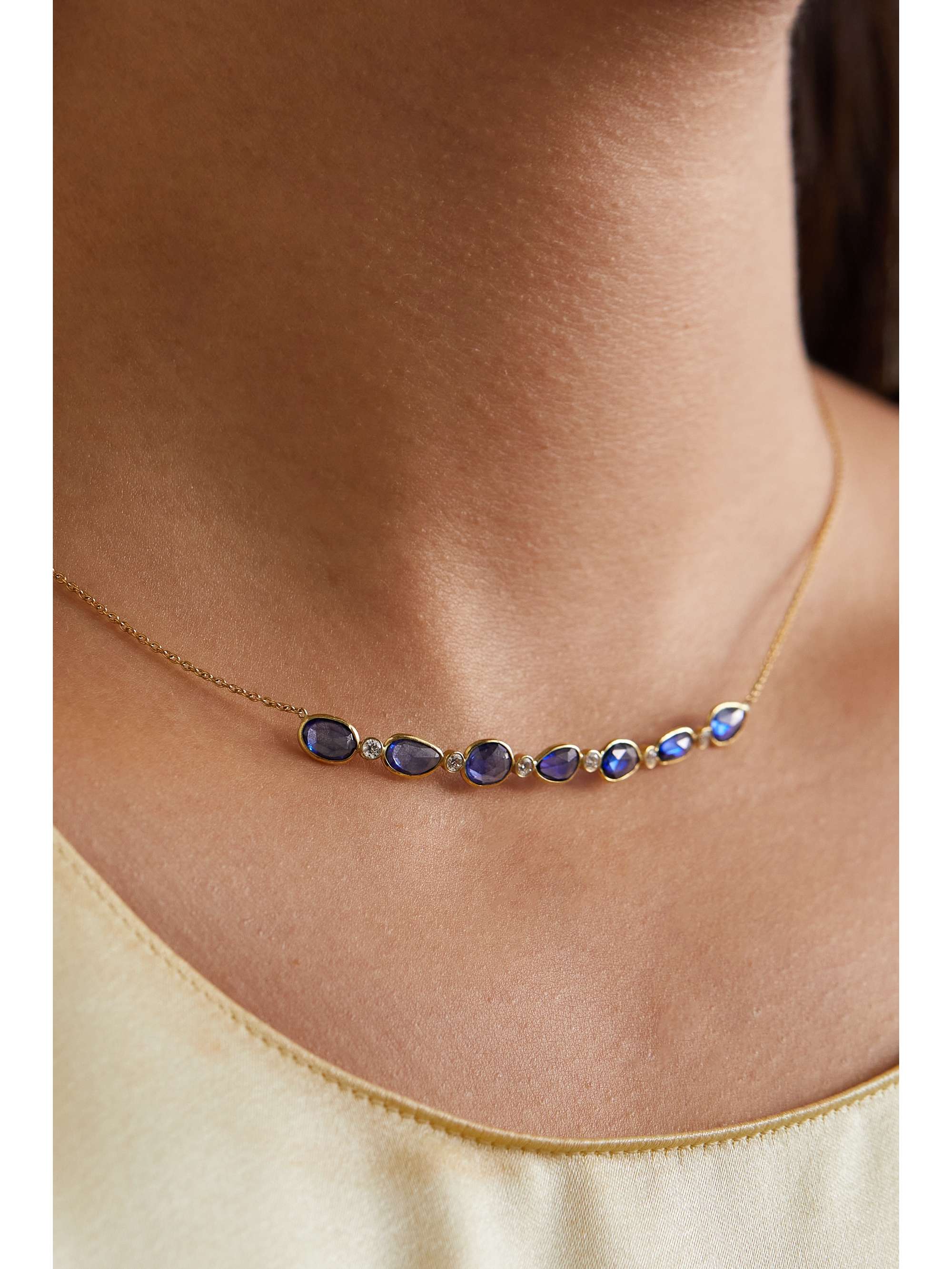 AMRAPALI LONDON 18-karat gold, sapphire and diamond necklace