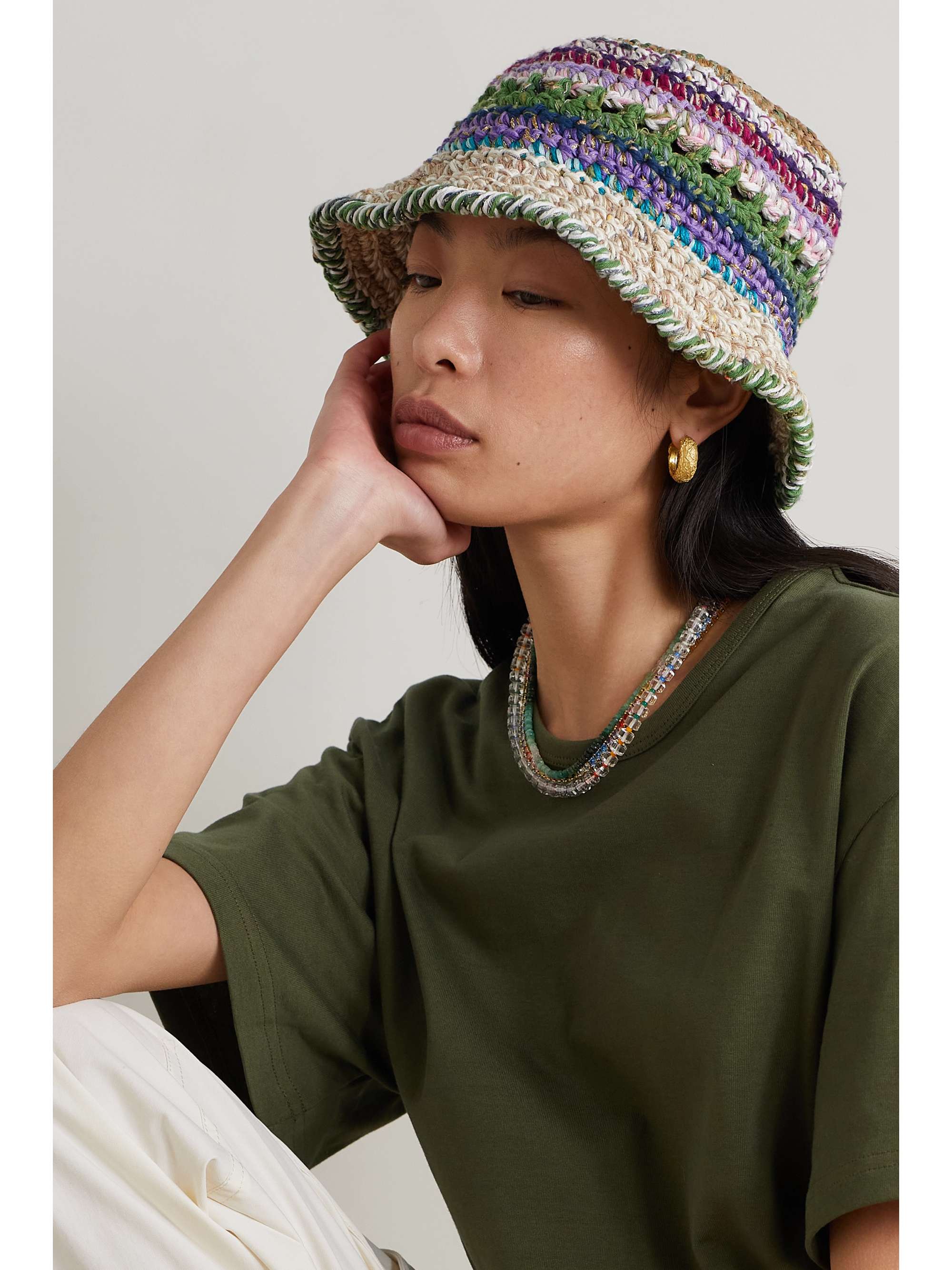 ULTRAVIOLHAT Crocheted cotton-blend bucket hat