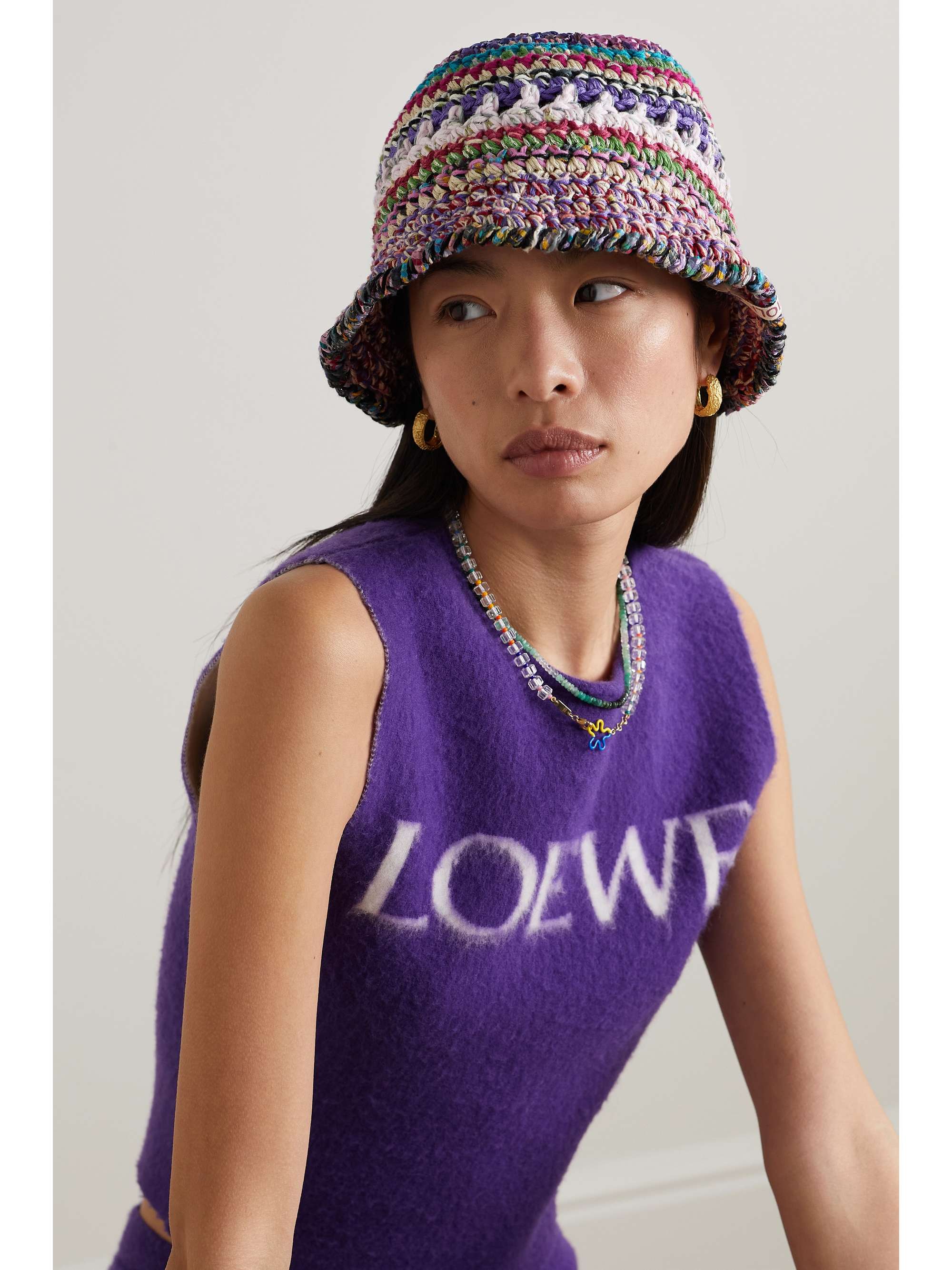 ULTRAVIOLHAT Crocheted cotton-blend bucket hat