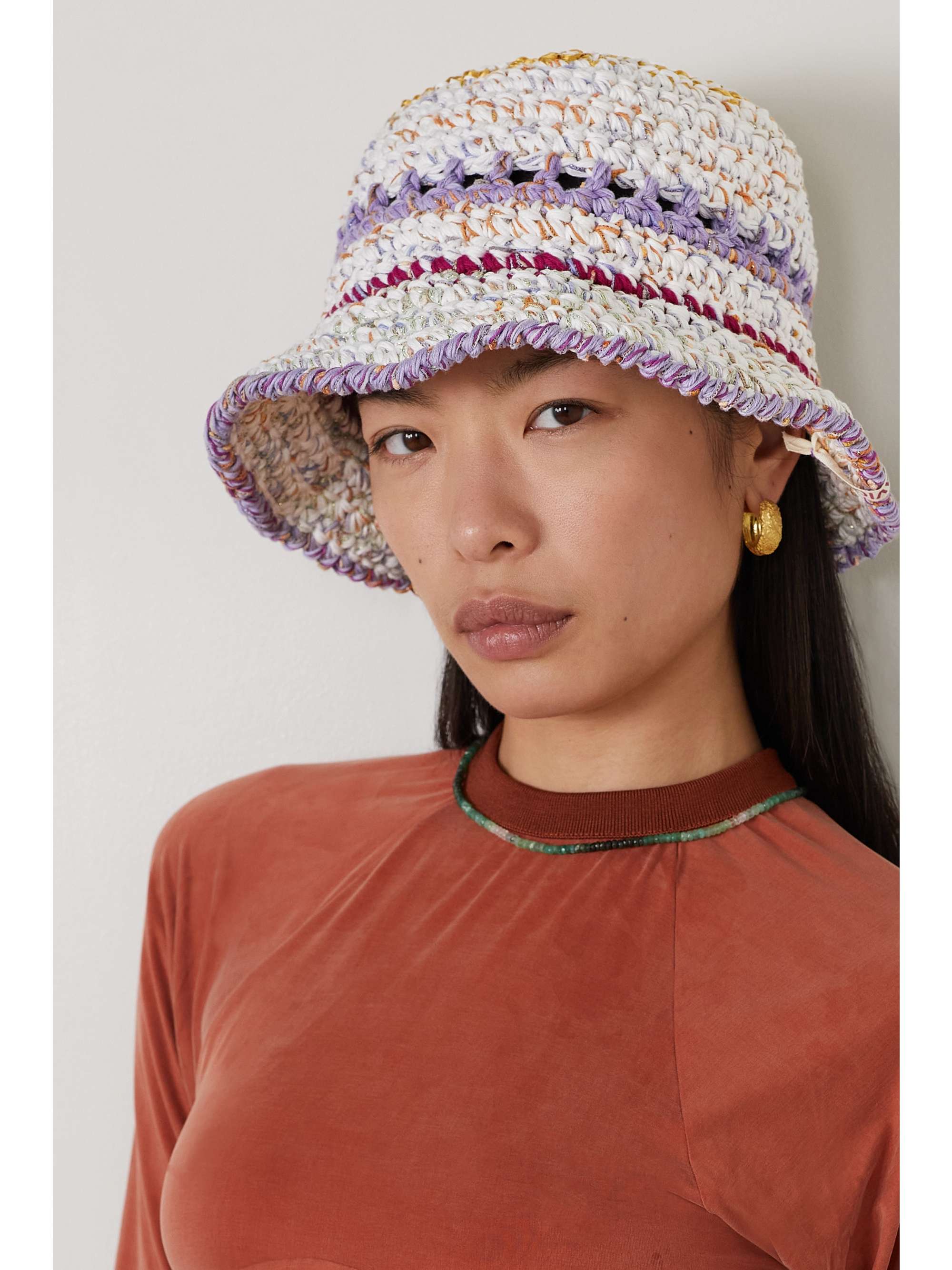 ULTRAVIOLHAT Silvia crocheted cotton-blend bucket hat