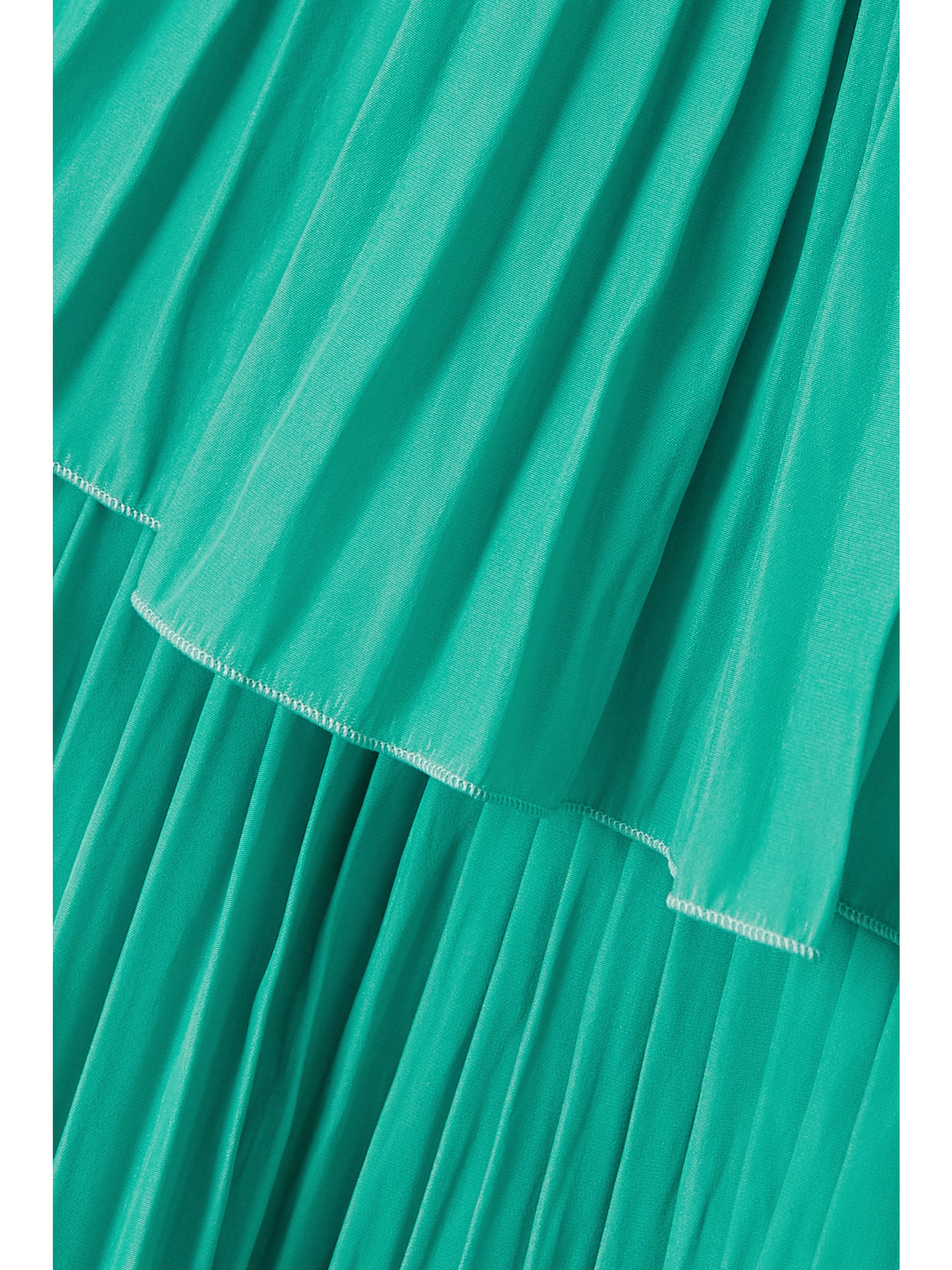 Lanvin One-shoulder tiered ruffled charmeuse mini dress