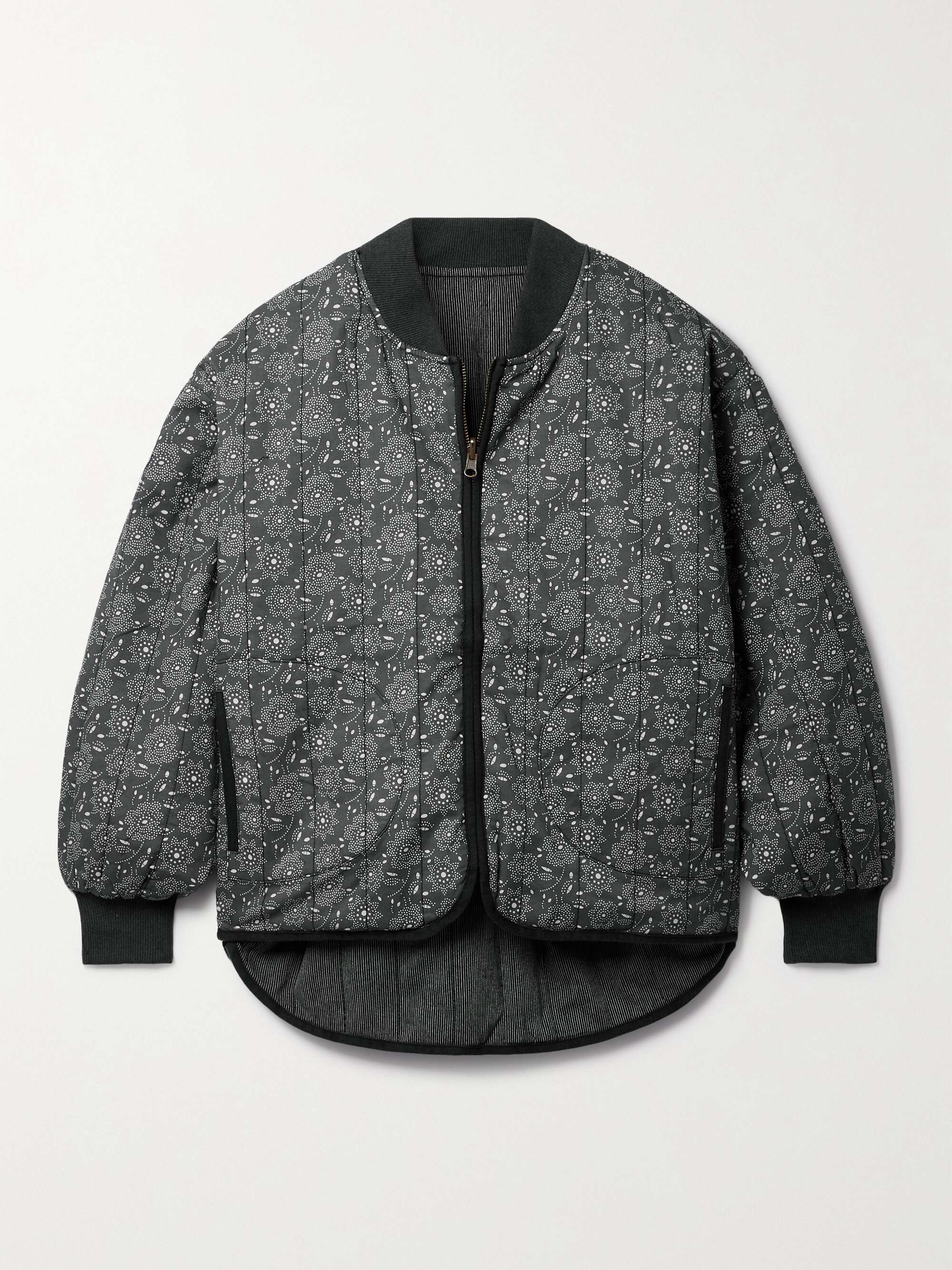 THE GREAT. The Reversible printed quilted cotton bomber jacket NETA