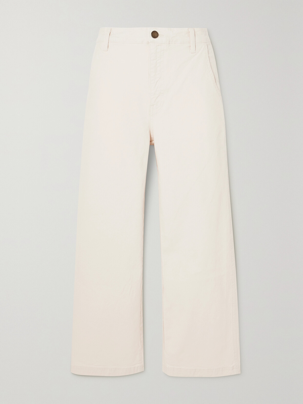 THE GREAT. - The Painter Cotton-blend Canvas Wide-leg Pants - Off-white