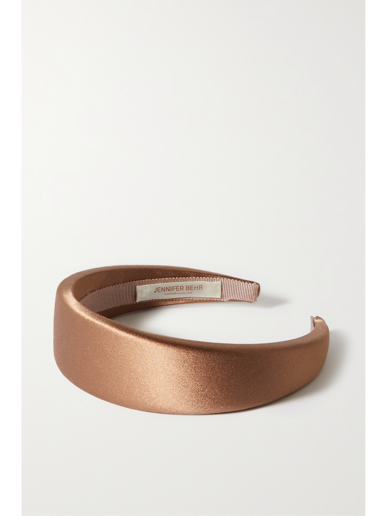 Jennifer Behr Kate Padded Satin Headband In Espresso