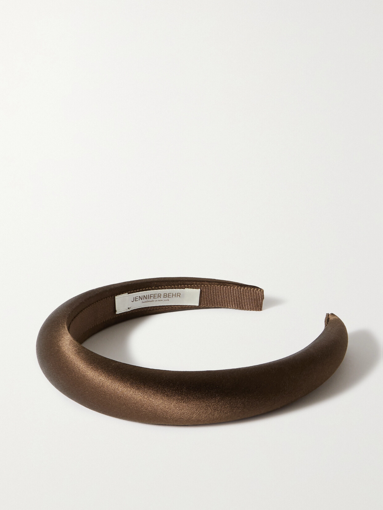Jennifer Behr Tori Hammered Silk Satin Headband In Brown