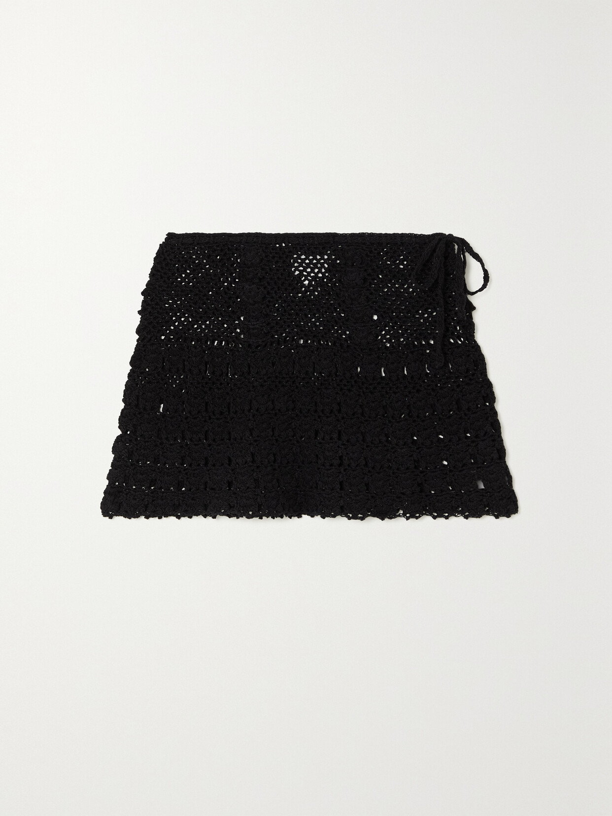 Honorine - Bardot Crocheted Cotton Mini Skirt - Black