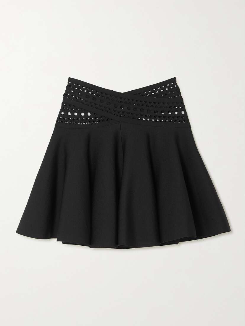 Alaïa Archetypes Laser-cut Stretch-knit Mini Skirt