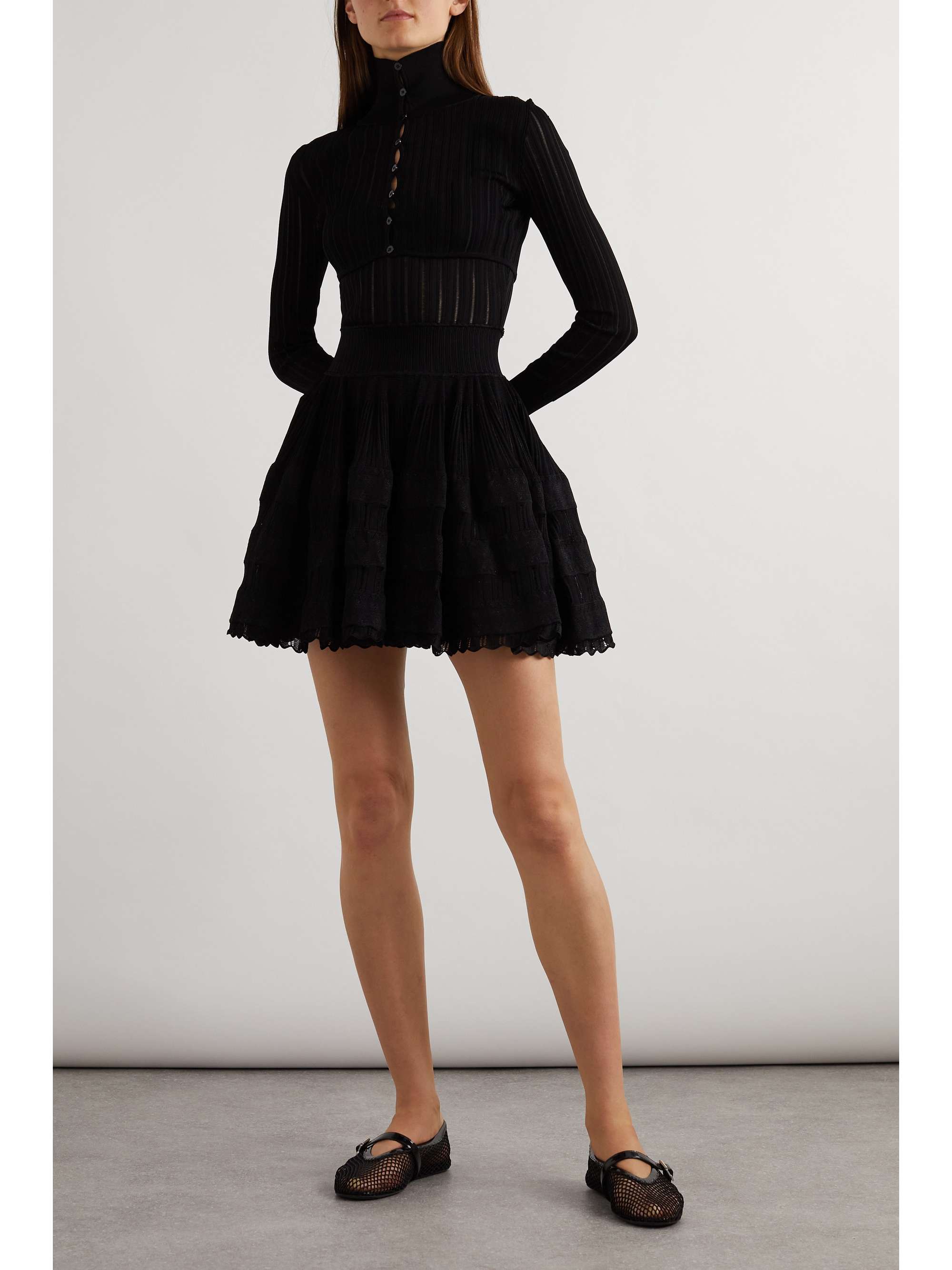 ALAÏA Archetypes cropped ribbed-knit cardigan | NET-A-PORTER