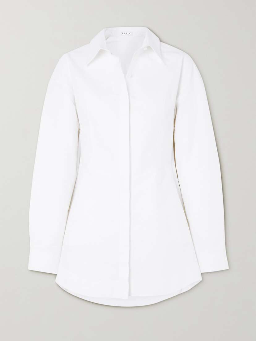 Alaïa Archetypes Cotton-poplin Mini Shirt Dress