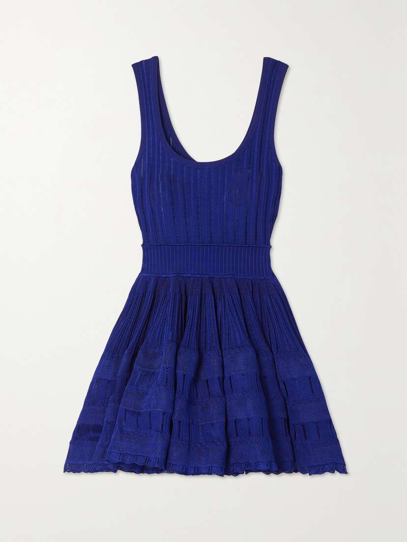 Alaïa Archetypes Ribbed Pointelle-knit Mini Dress