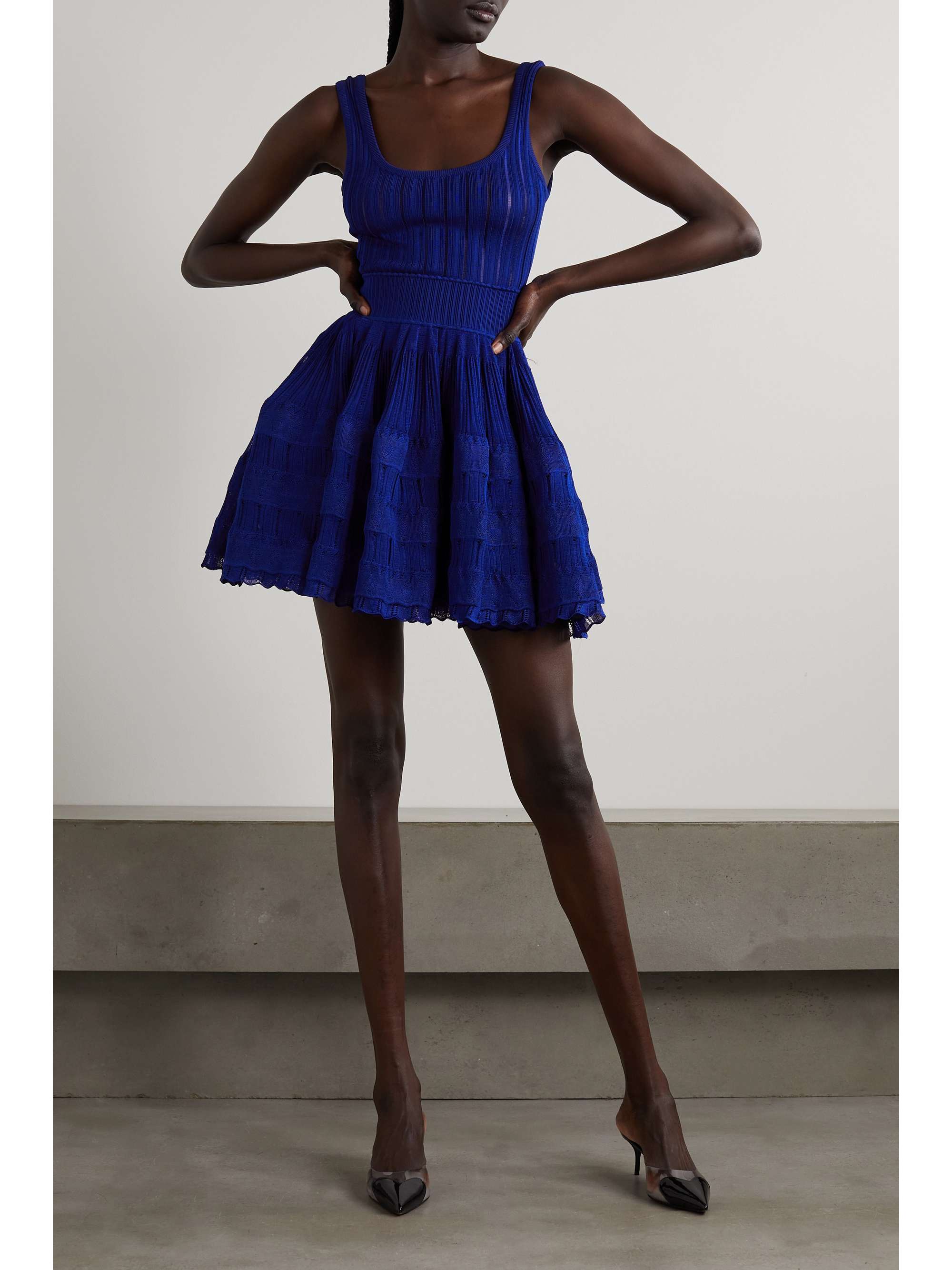 ALAÏA Archetypes ribbed pointelle-knit mini dress