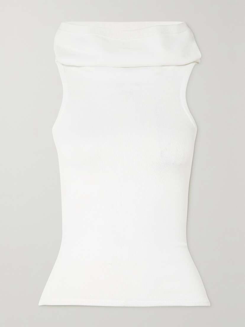 Alaïa Archetypes Cropped Hooded Stretch-knit Top