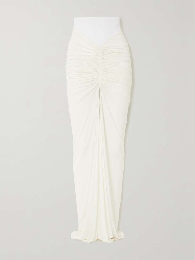 Alaïa Archetypes Ruched Stretch-jersey Maxi Skirt