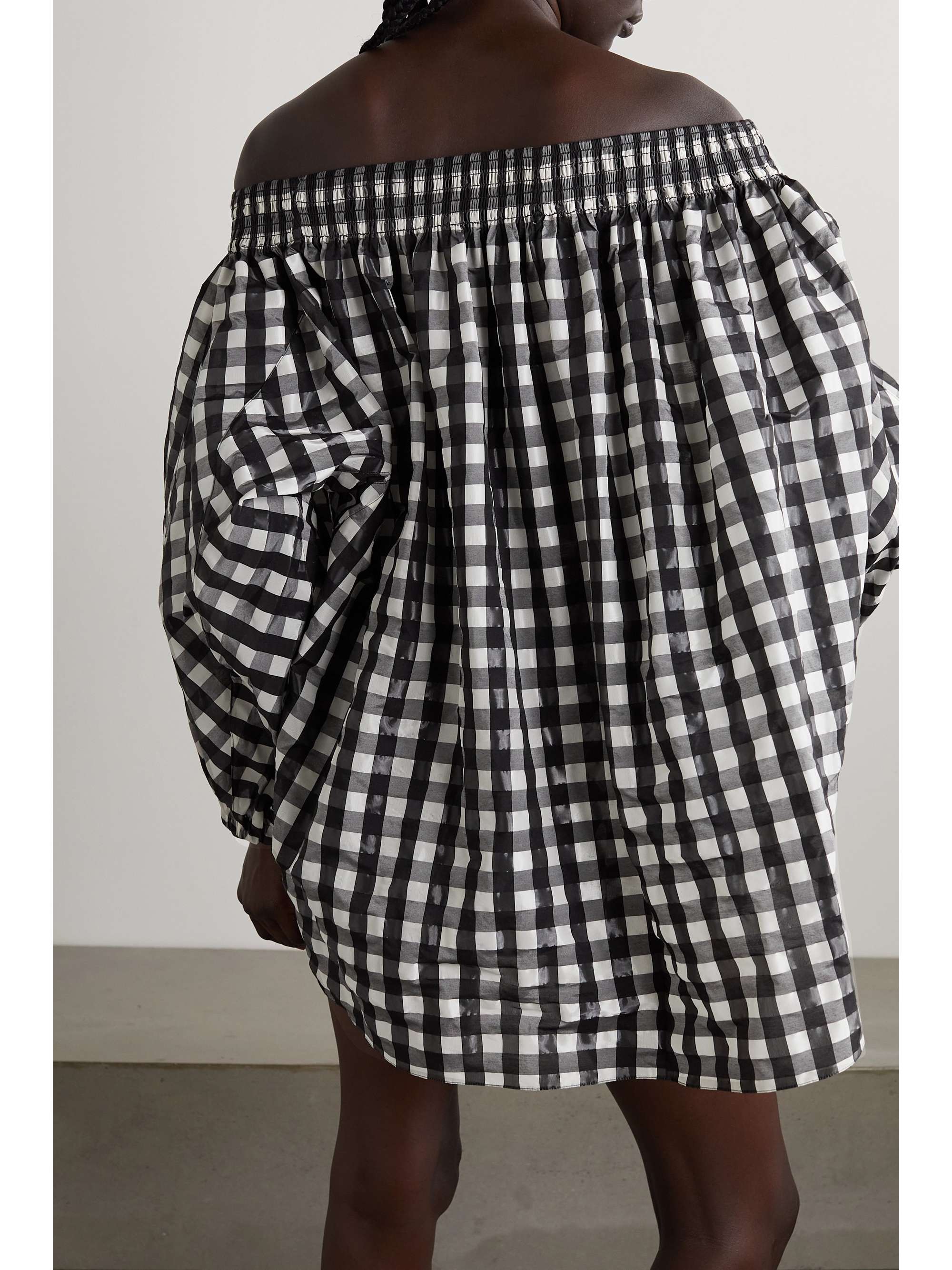 ALAÏA Archetypes off-the-shoulder gingham seersucker top